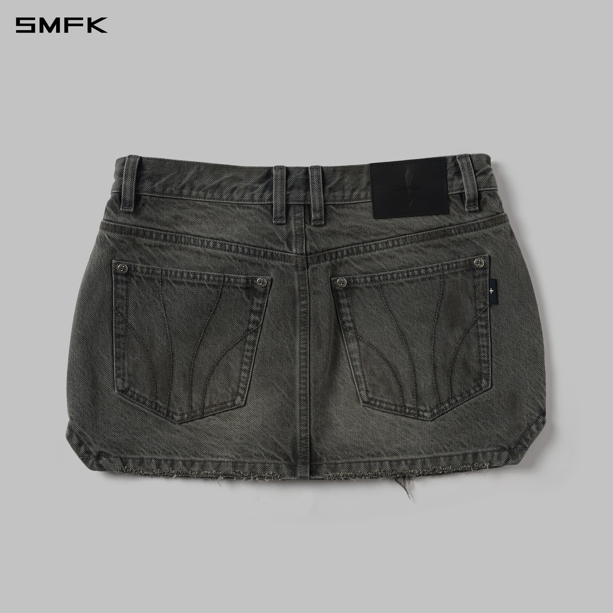 MIRAGE PRISM DENIM SHORT SKIRT/DENIM COTTON STORM GREY