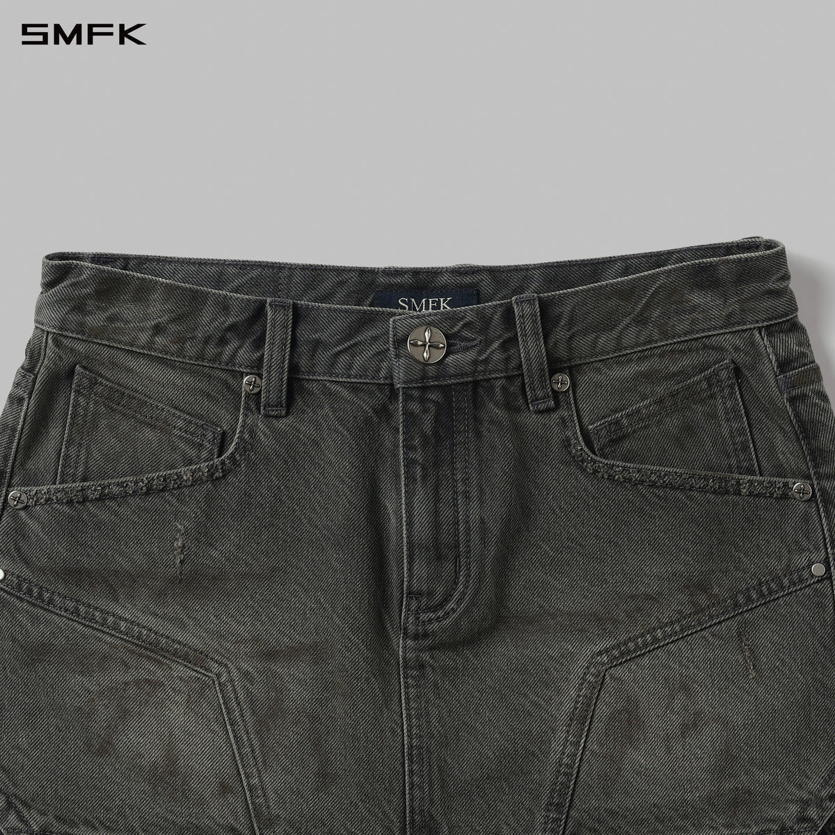MIRAGE PRISM DENIM SHORT SKIRT/DENIM COTTON STORM GREY