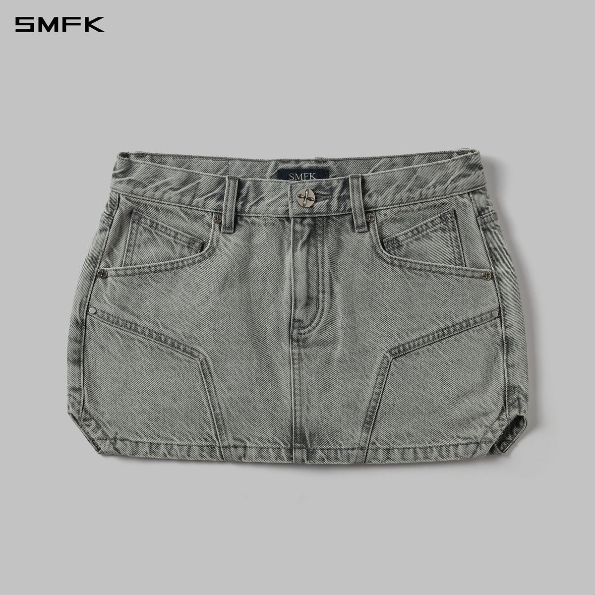 MIRAGE PRISM DENIM SHORT SKIRT/DENIM COTTON GLACIER GREY