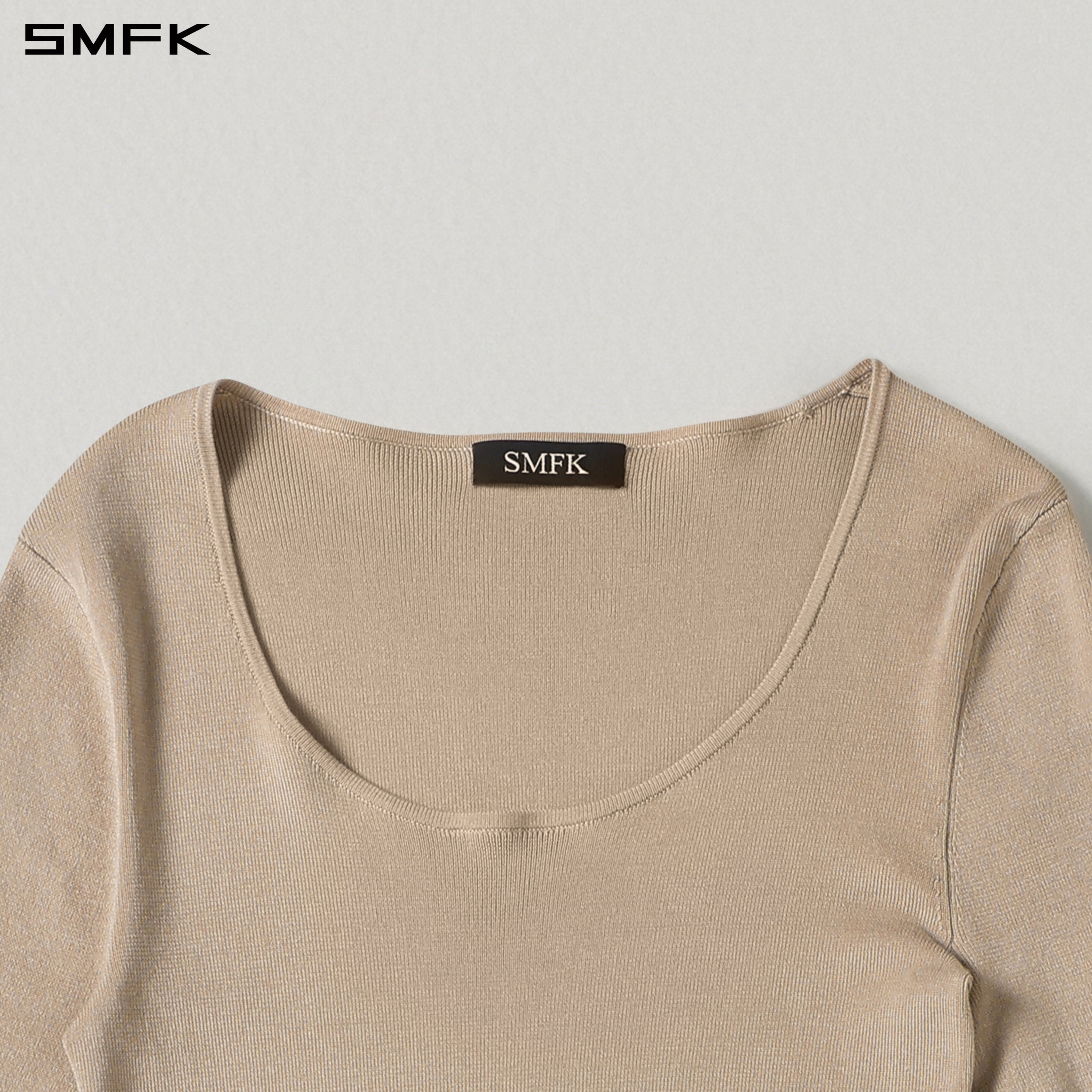 MYTH AEOLUS ASYMMETRY LONG SLEEVE KNIT EVENING DRESS/TENCEL+SILK FRESH SKIN