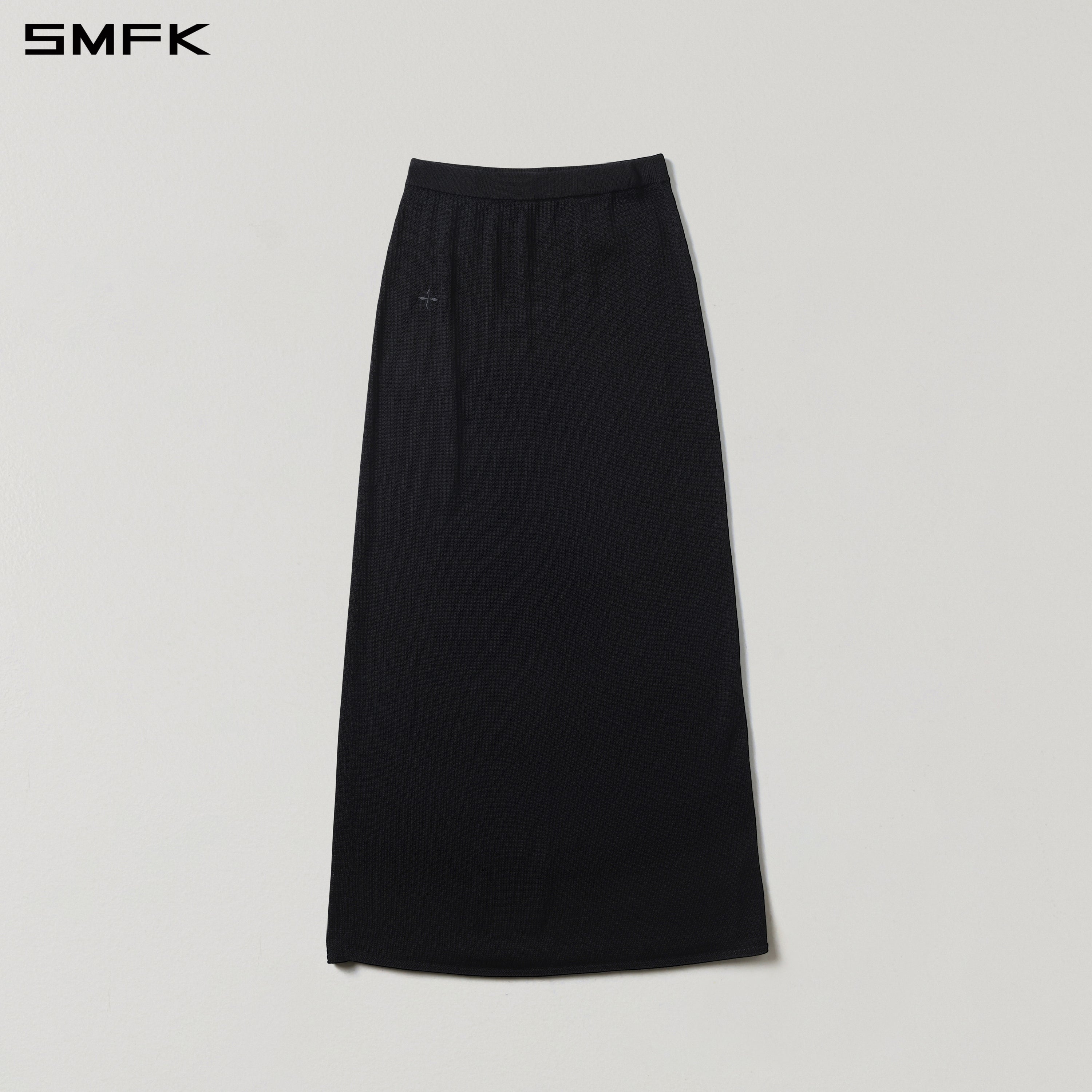 MYTH SEER STRT KNIT LONG DRESS/TENCEL+SILK WILD BLACK