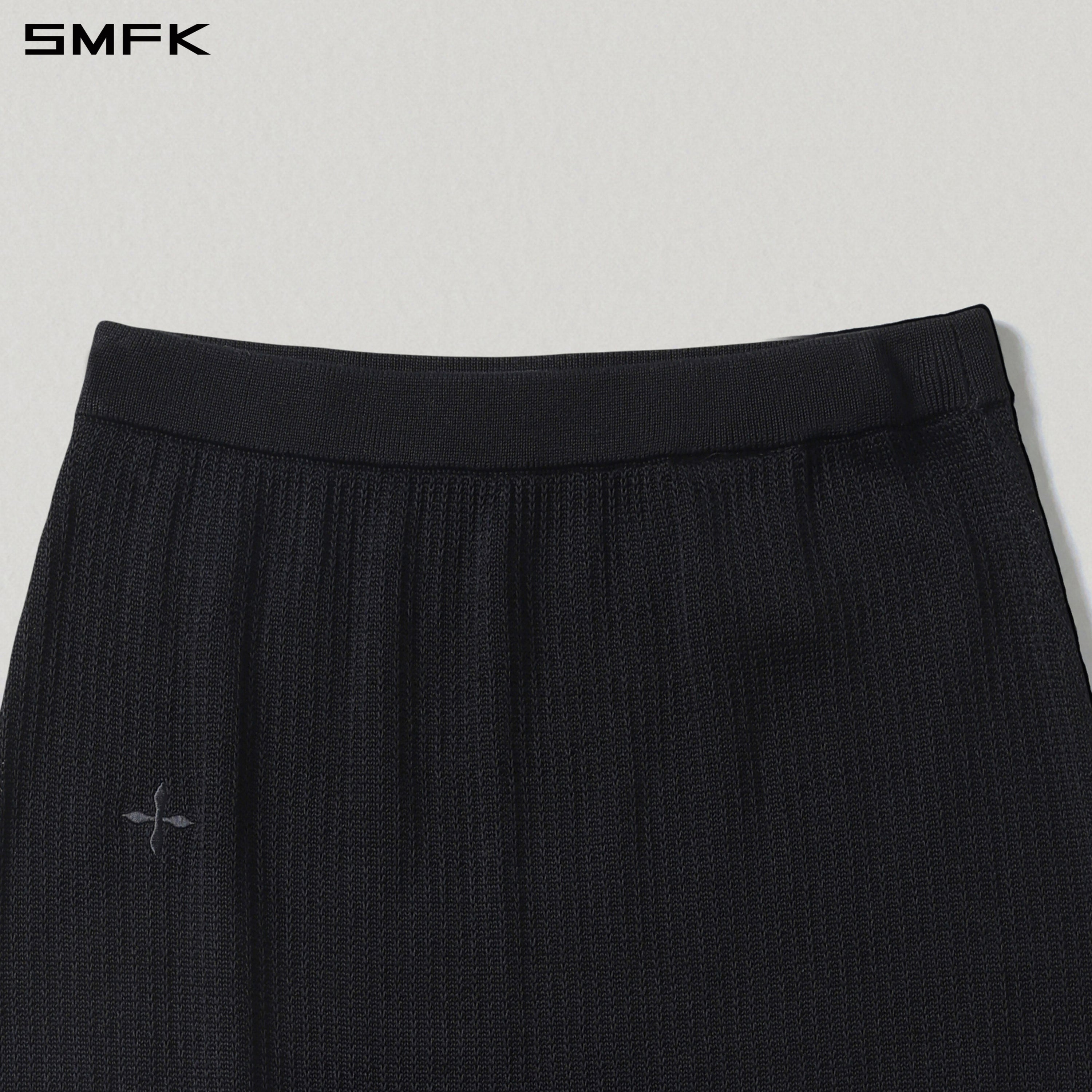 MYTH SEER STRT KNIT LONG DRESS/TENCEL+SILK WILD BLACK