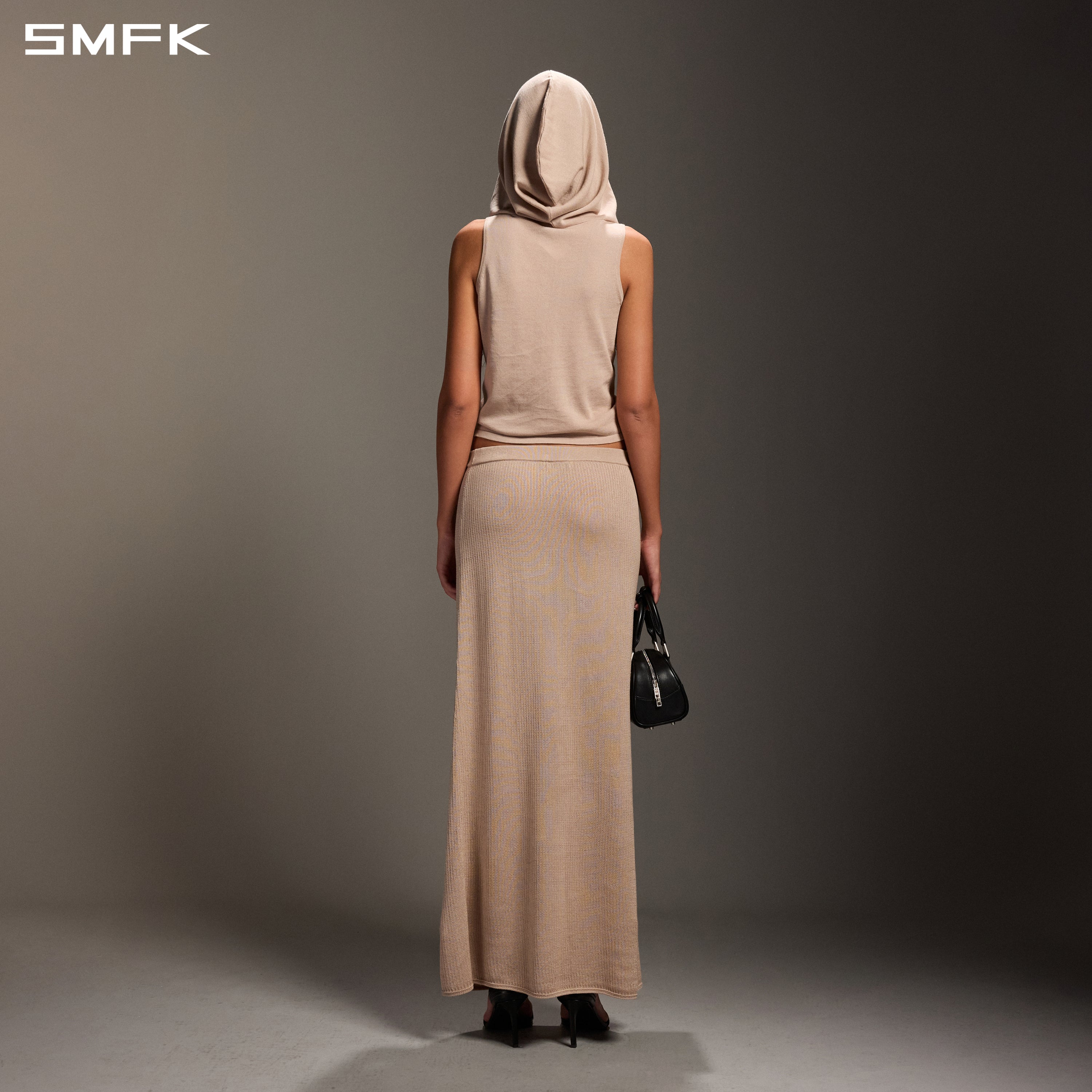 MYTH SEER STRT KNIT LONG DRESS/TENCEL+SILK FRESH SKIN