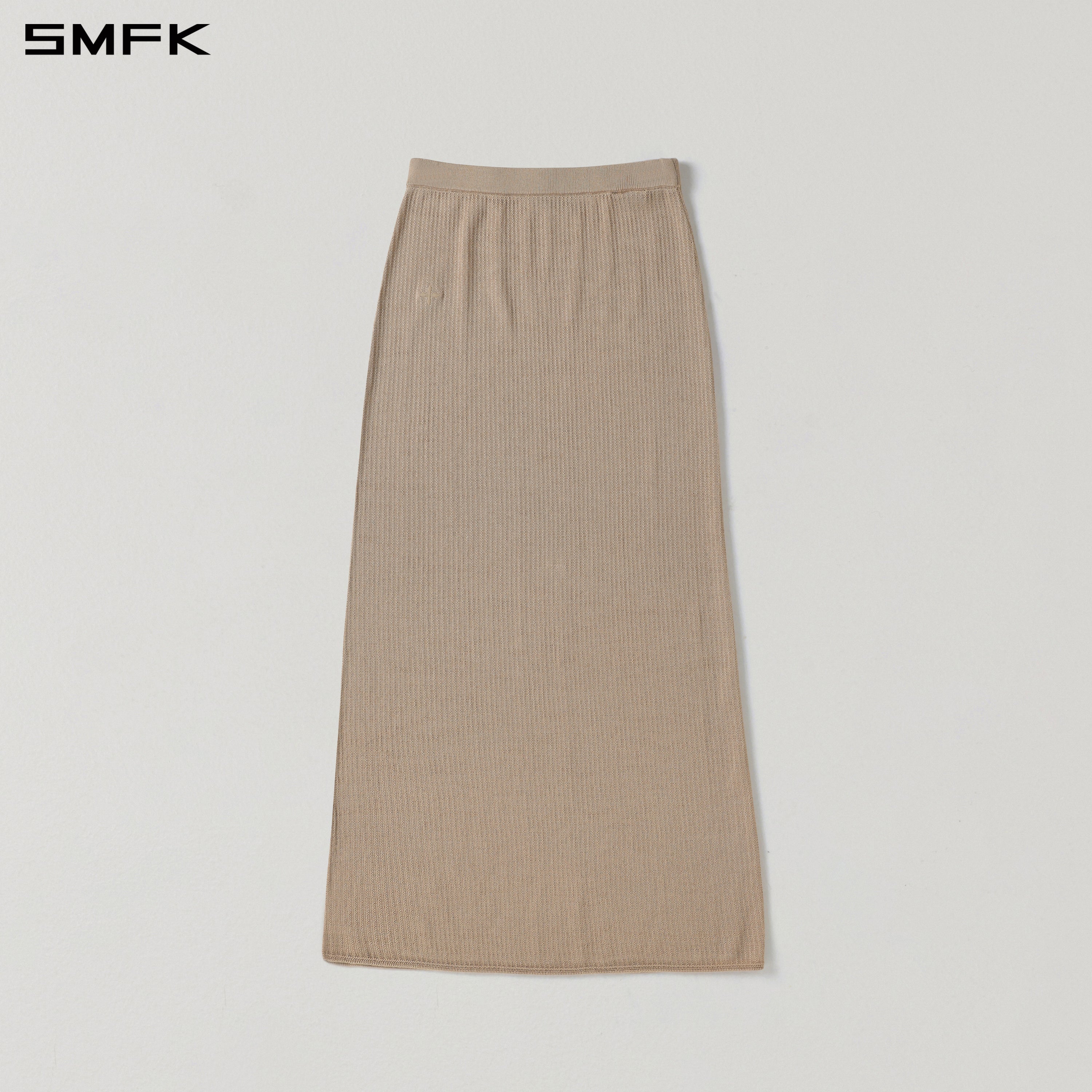 MYTH SEER STRT KNIT LONG DRESS/TENCEL+SILK FRESH SKIN