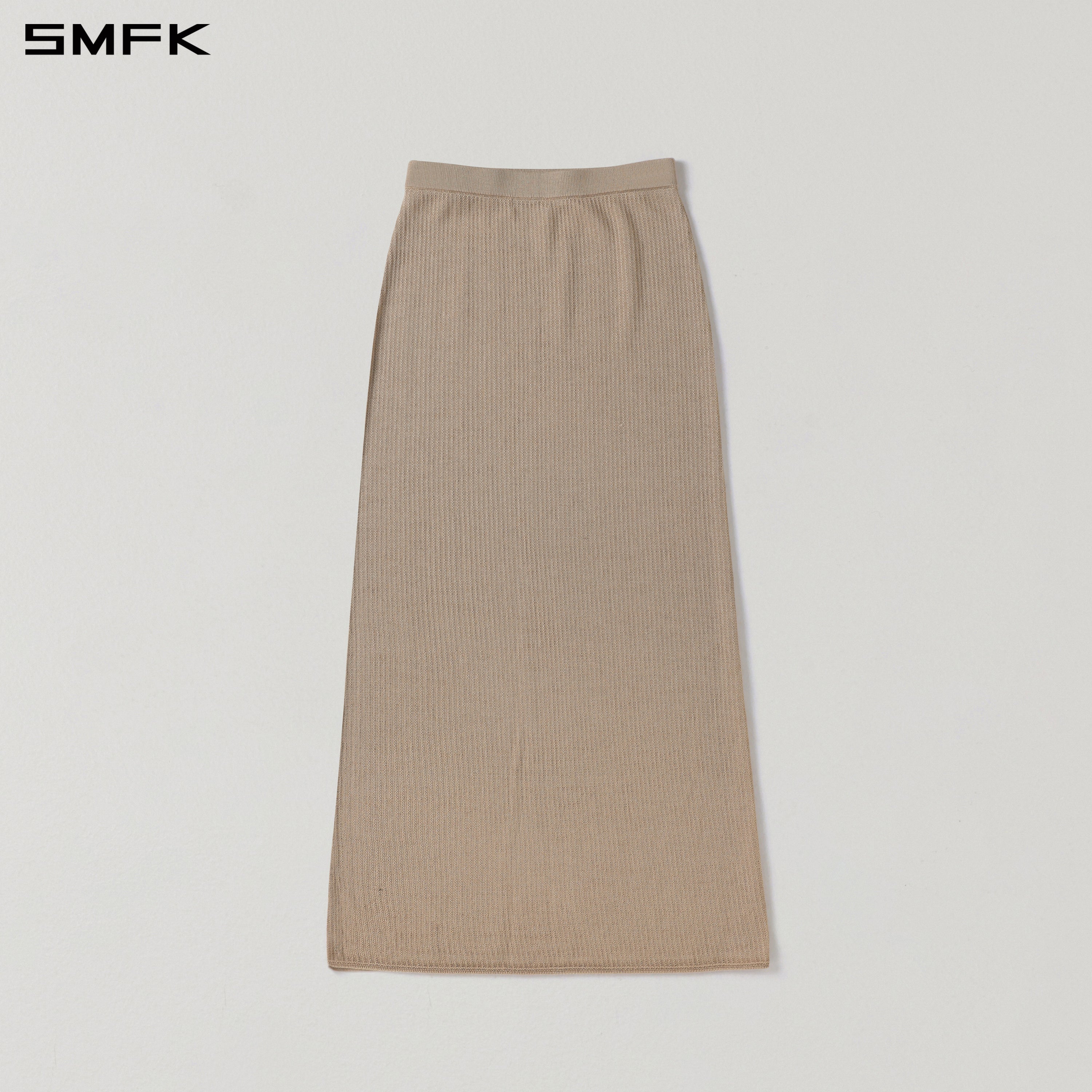 MYTH SEER STRT KNIT LONG DRESS/TENCEL+SILK FRESH SKIN
