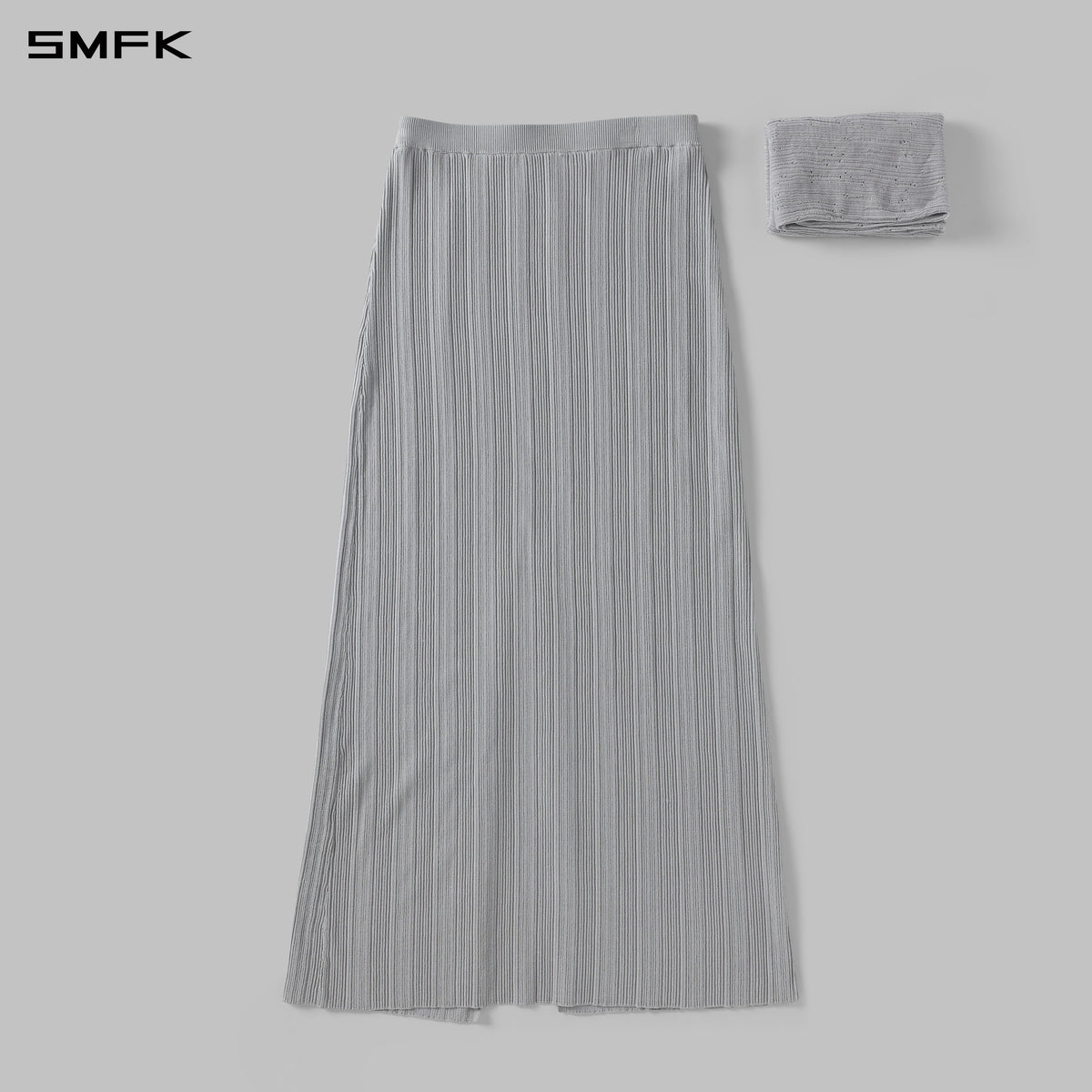 MYTH SIREN EVENING SLIM KNIT DRESS/LENZING TENCEL+SILK+COTTON GLACIER GREY