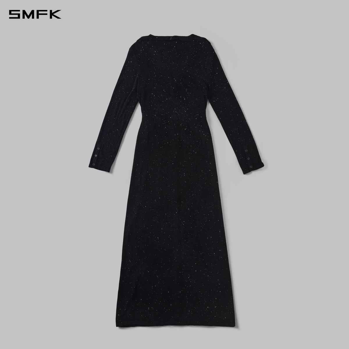 MYTH AEOLUS KNIT ROBE DRESS/STARRY VELVET GALAXY BLACK