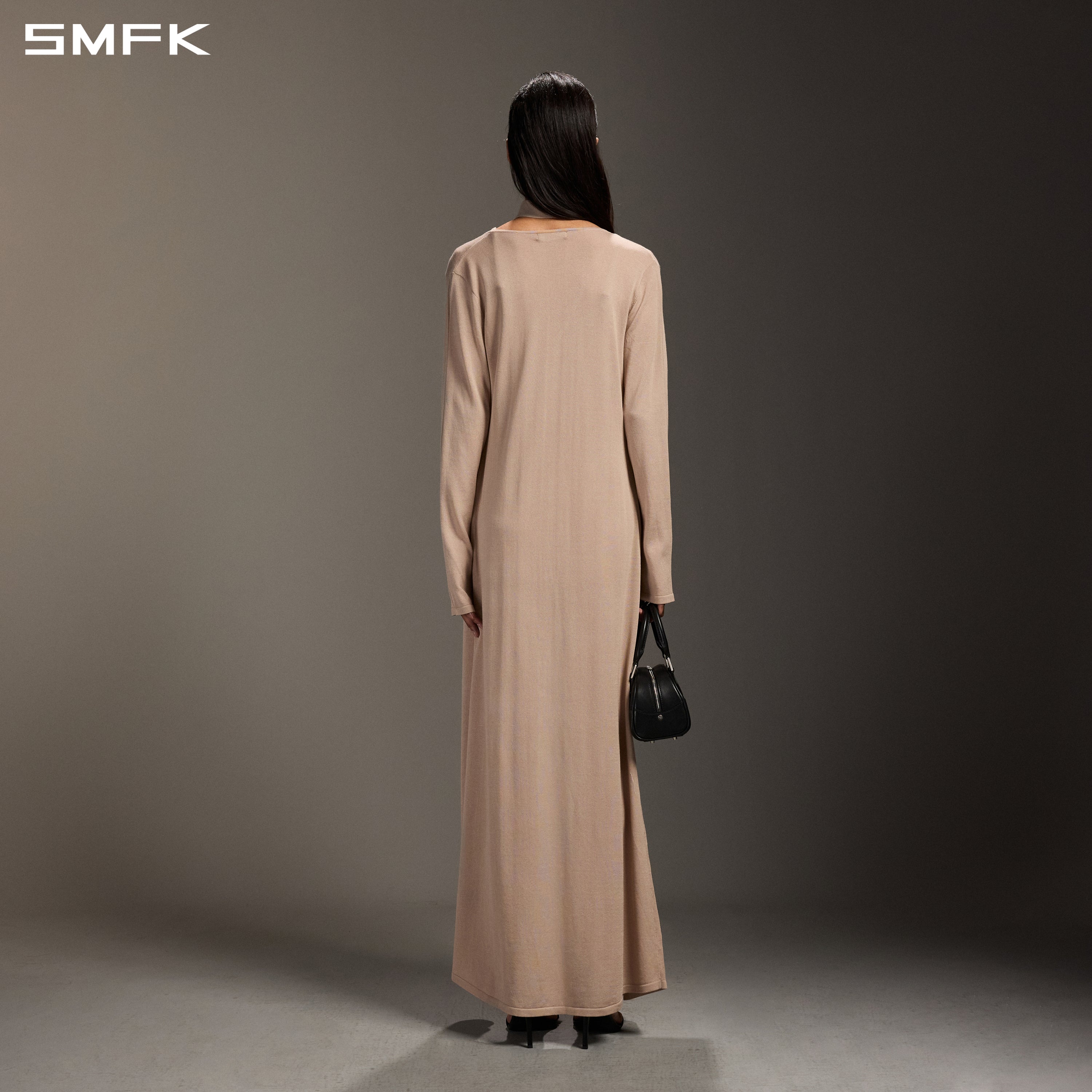 MYTH AEOLUS KNIT CAPE DRESS/ACETATE+COTTON FRESH SKIN