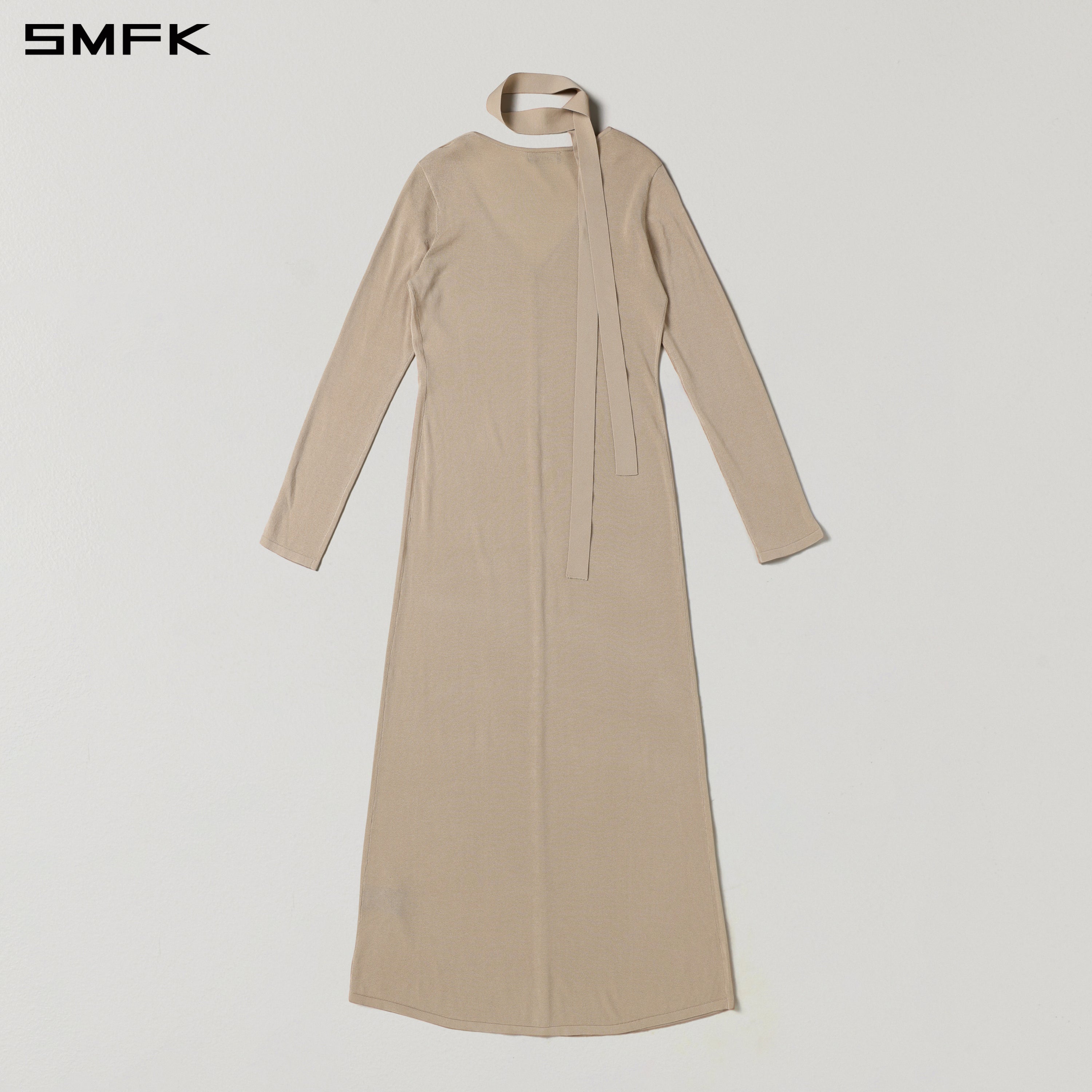 MYTH AEOLUS KNIT CAPE DRESS/ACETATE+COTTON FRESH SKIN
