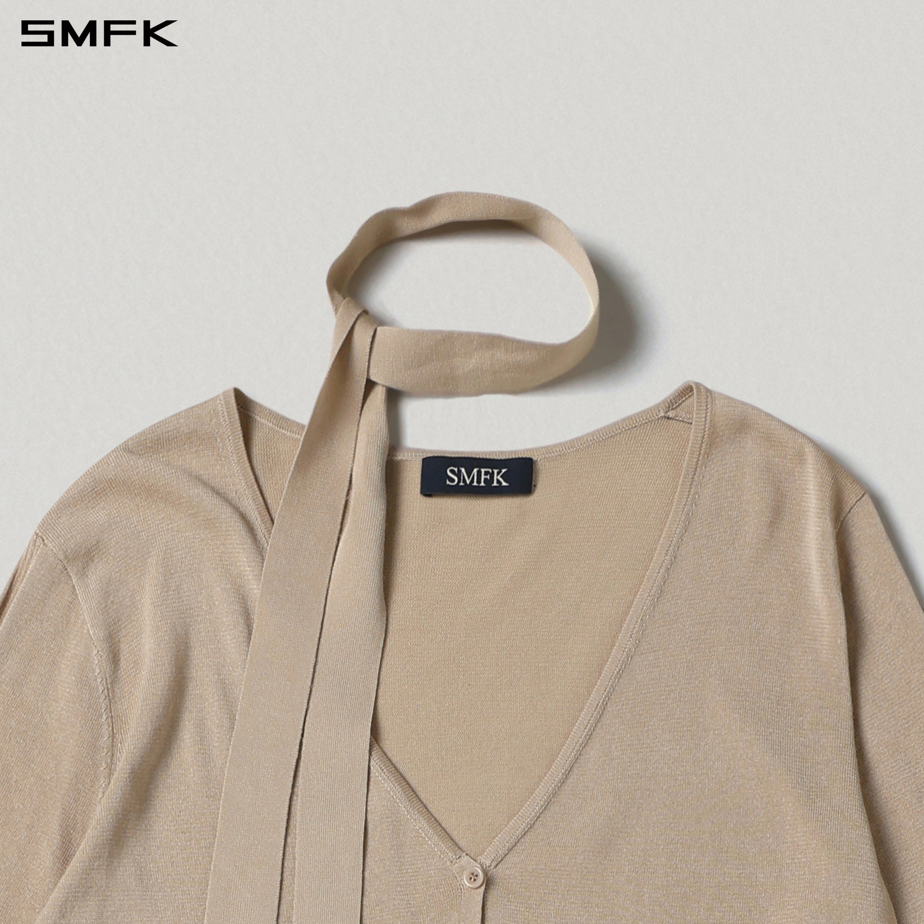 MYTH AEOLUS KNIT CAPE DRESS/ACETATE+COTTON FRESH SKIN