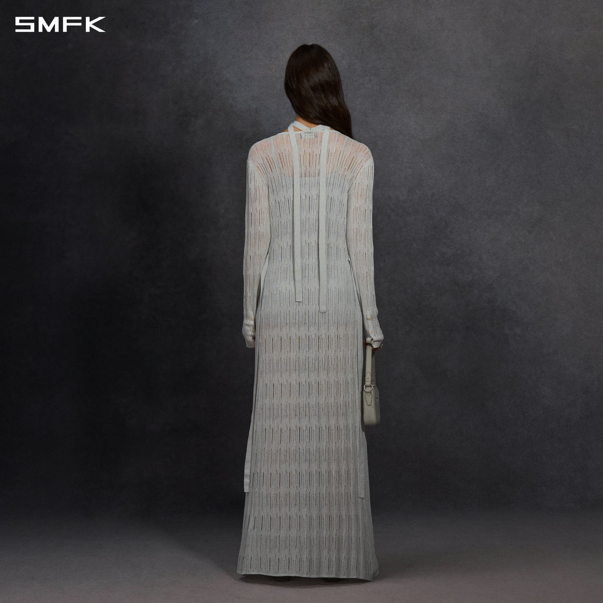 MYTH AEOLUS KNIT ROBE DRESS/METALLIC YARN AURORA SLIVER
