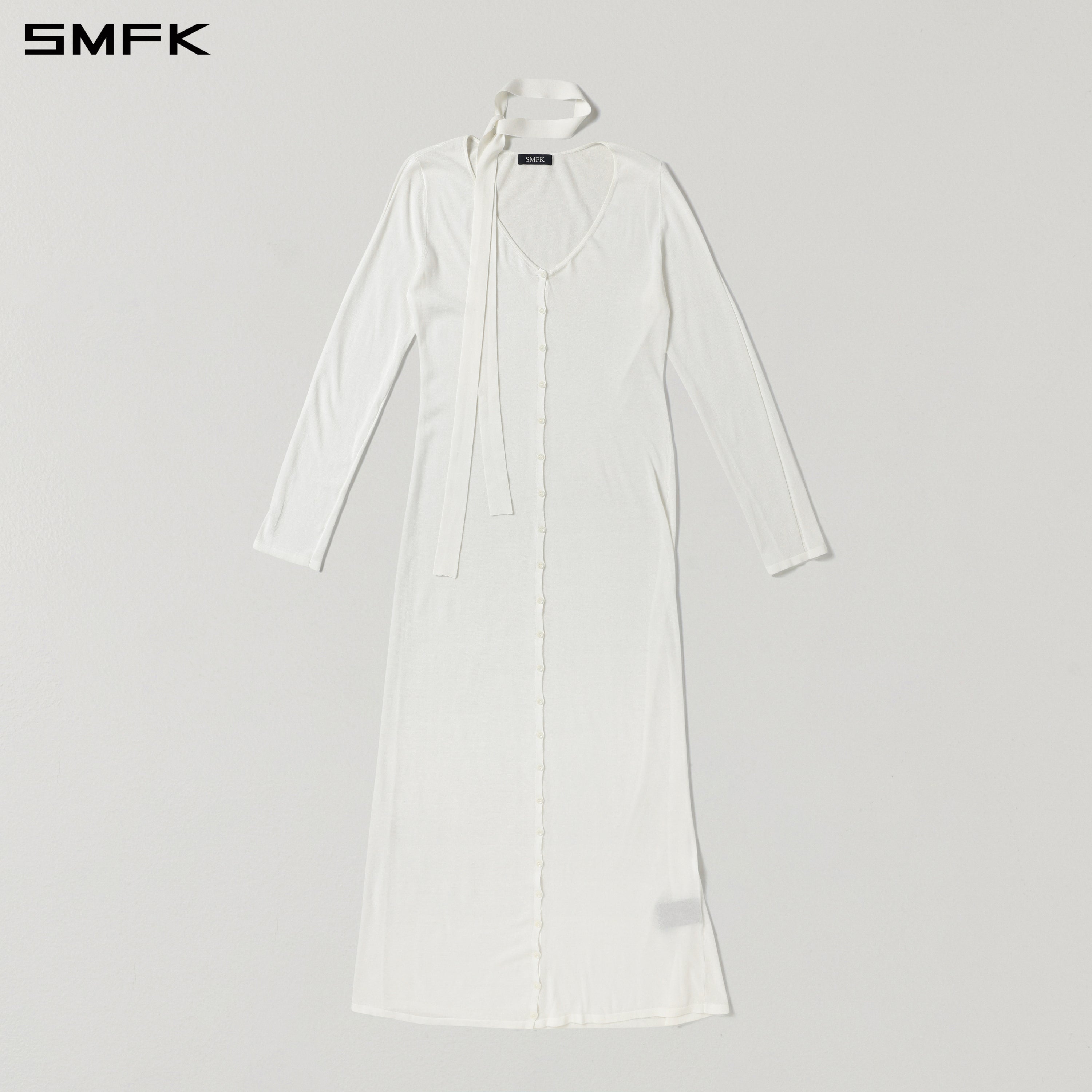 MYTH AEOLUS KNIT CAPE DRESS/ACETATE+COTTON CLOUD WHITE
