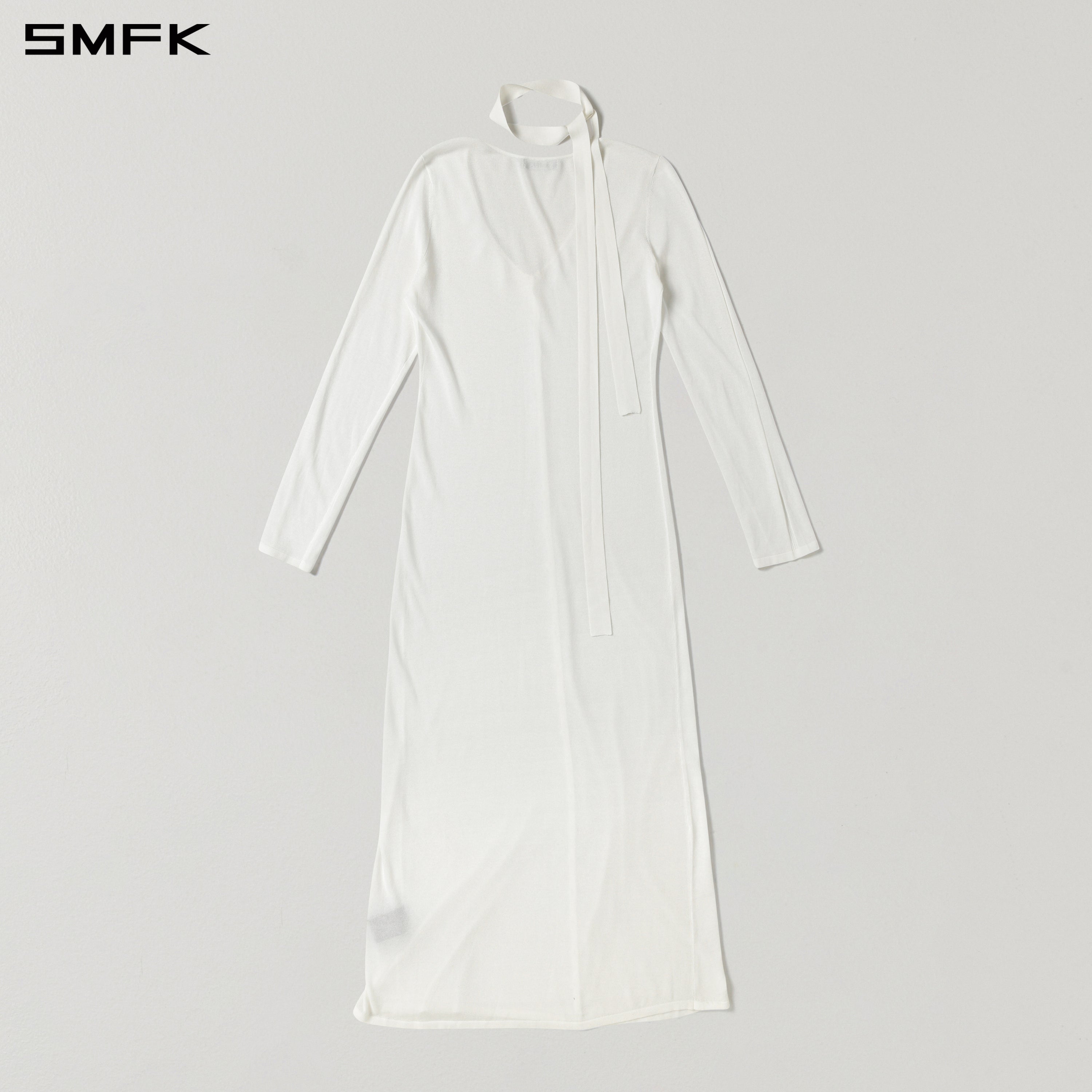MYTH AEOLUS KNIT CAPE DRESS/ACETATE+COTTON CLOUD WHITE