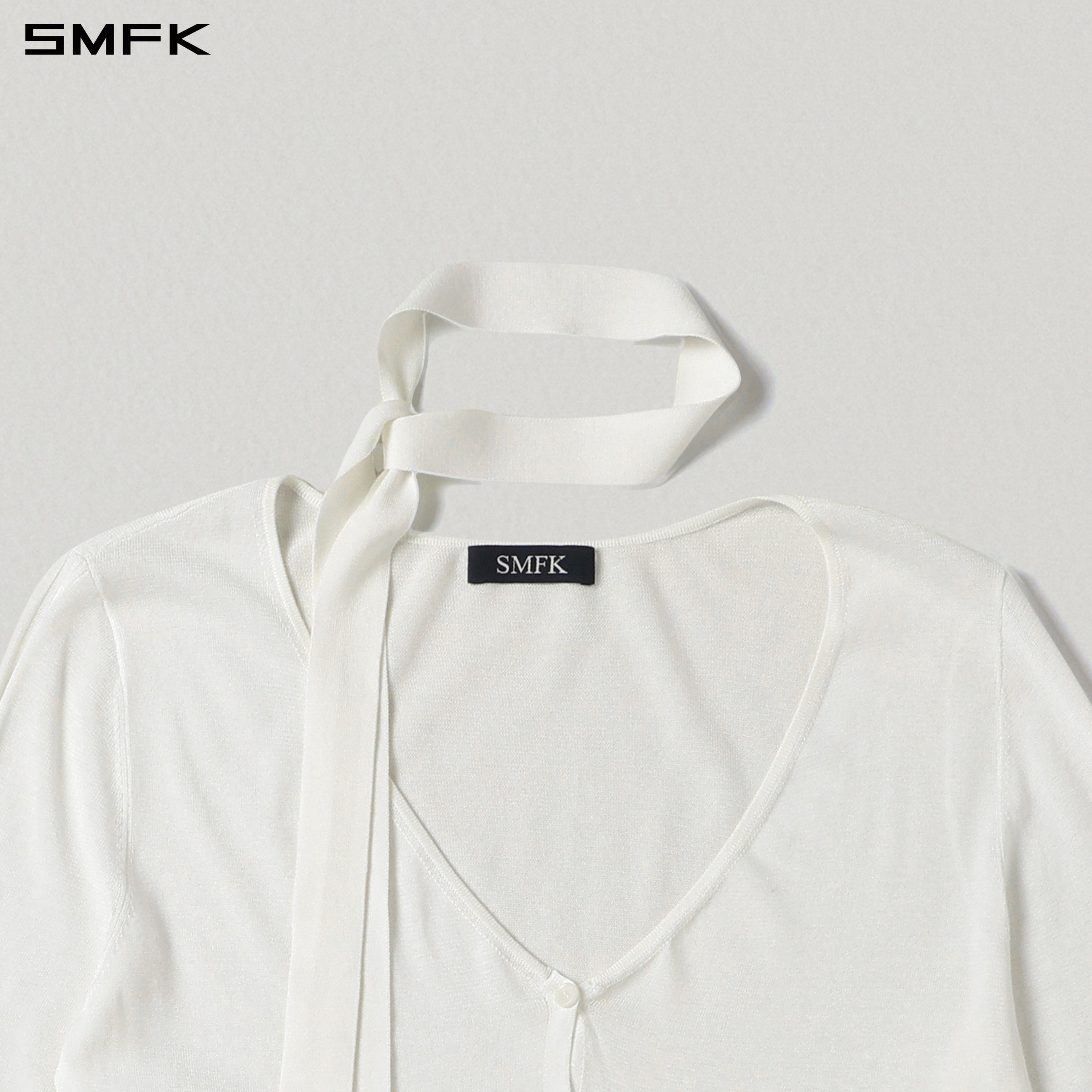 MYTH AEOLUS KNIT CAPE DRESS/ACETATE+COTTON CLOUD WHITE