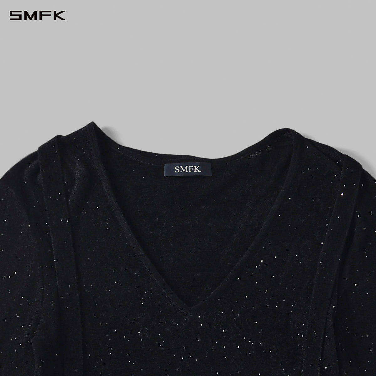 MYTH AEOLUS ONE-PIECE KNIT EVENING DRESS/STARRY VELVET GALAXY BLACK