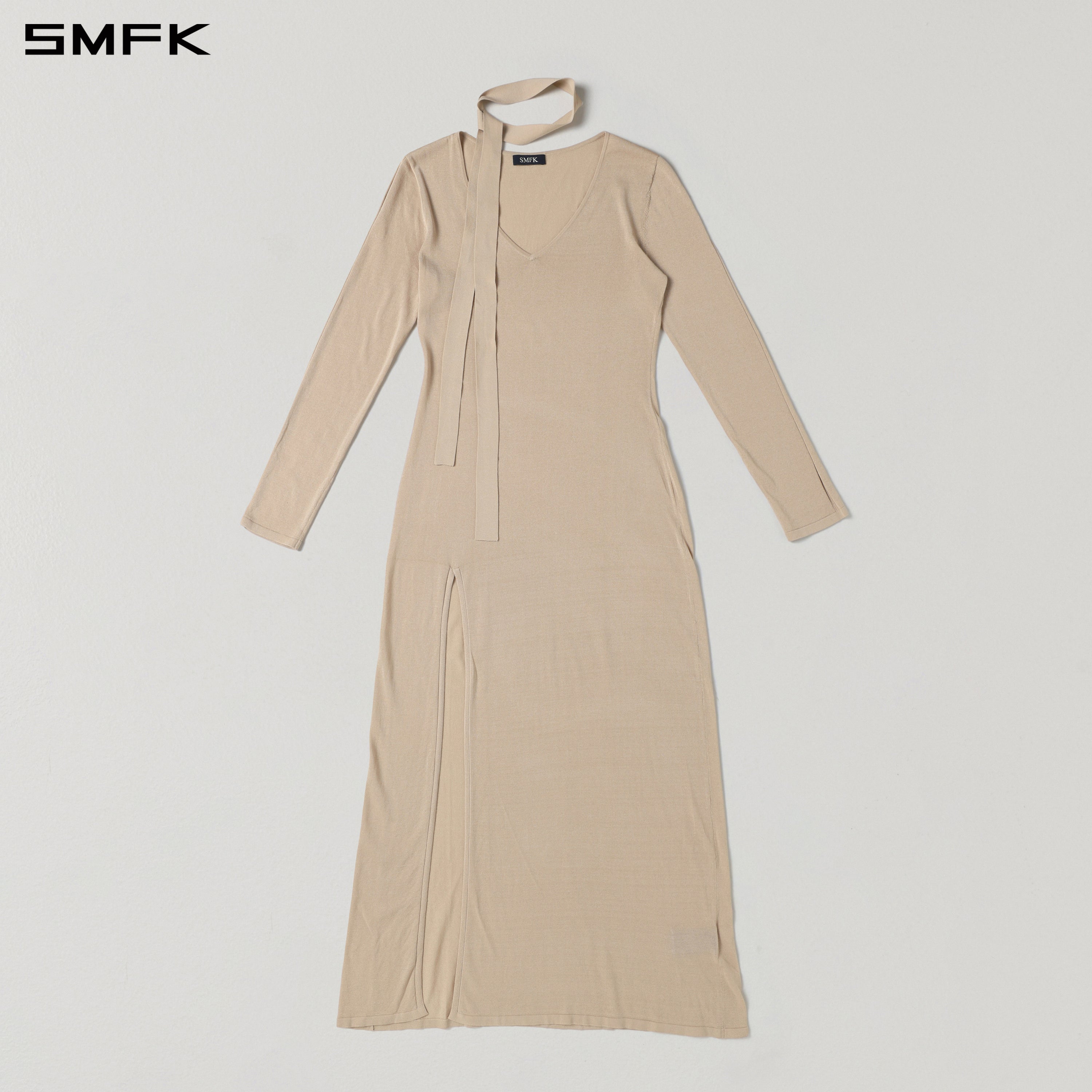 MYTH AEOLUS ONE-PIECE KNIT EVENING DRESS/ACETATE+COTTON FRESH SKIN