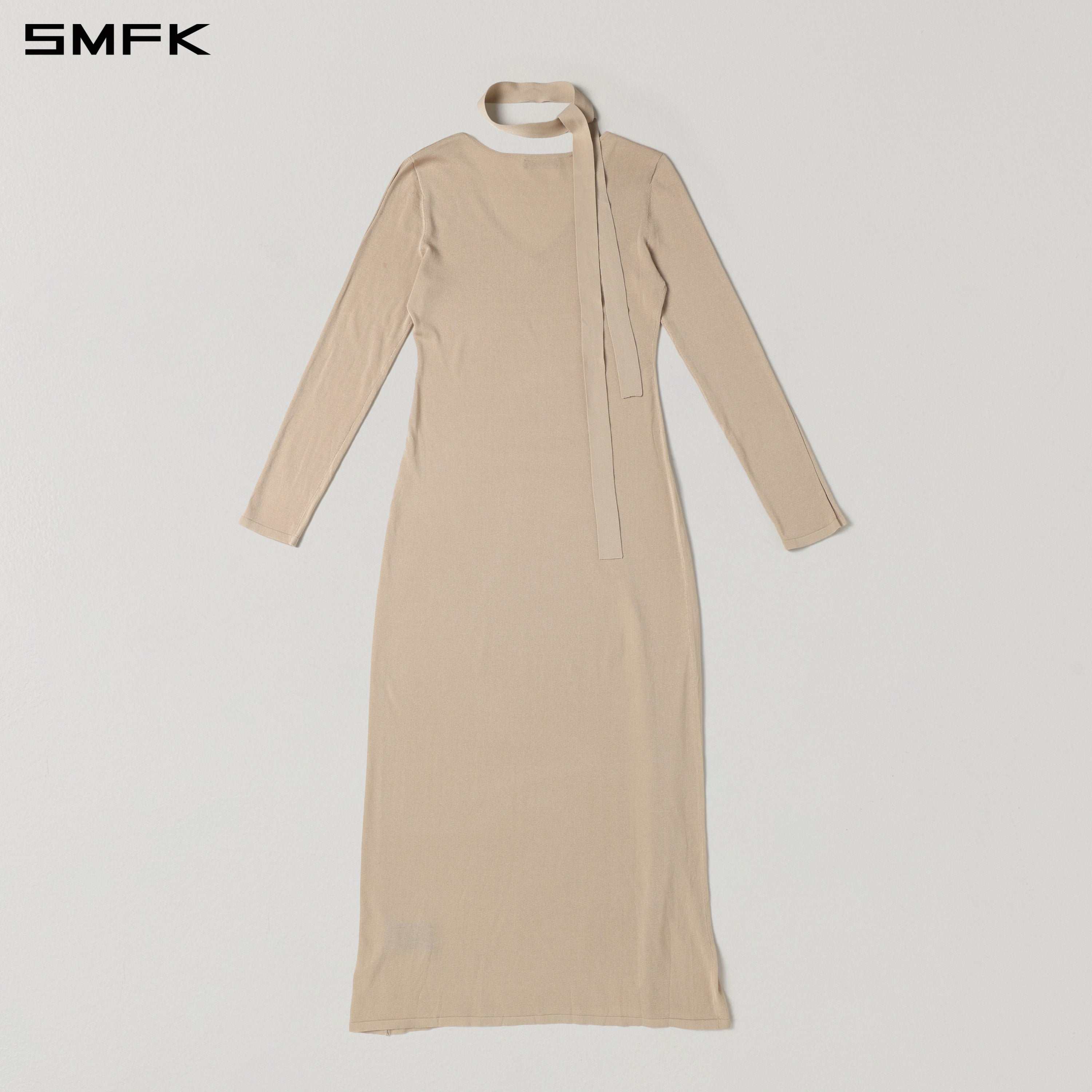 MYTH AEOLUS ONE-PIECE KNIT EVENING DRESS/ACETATE+COTTON FRESH SKIN