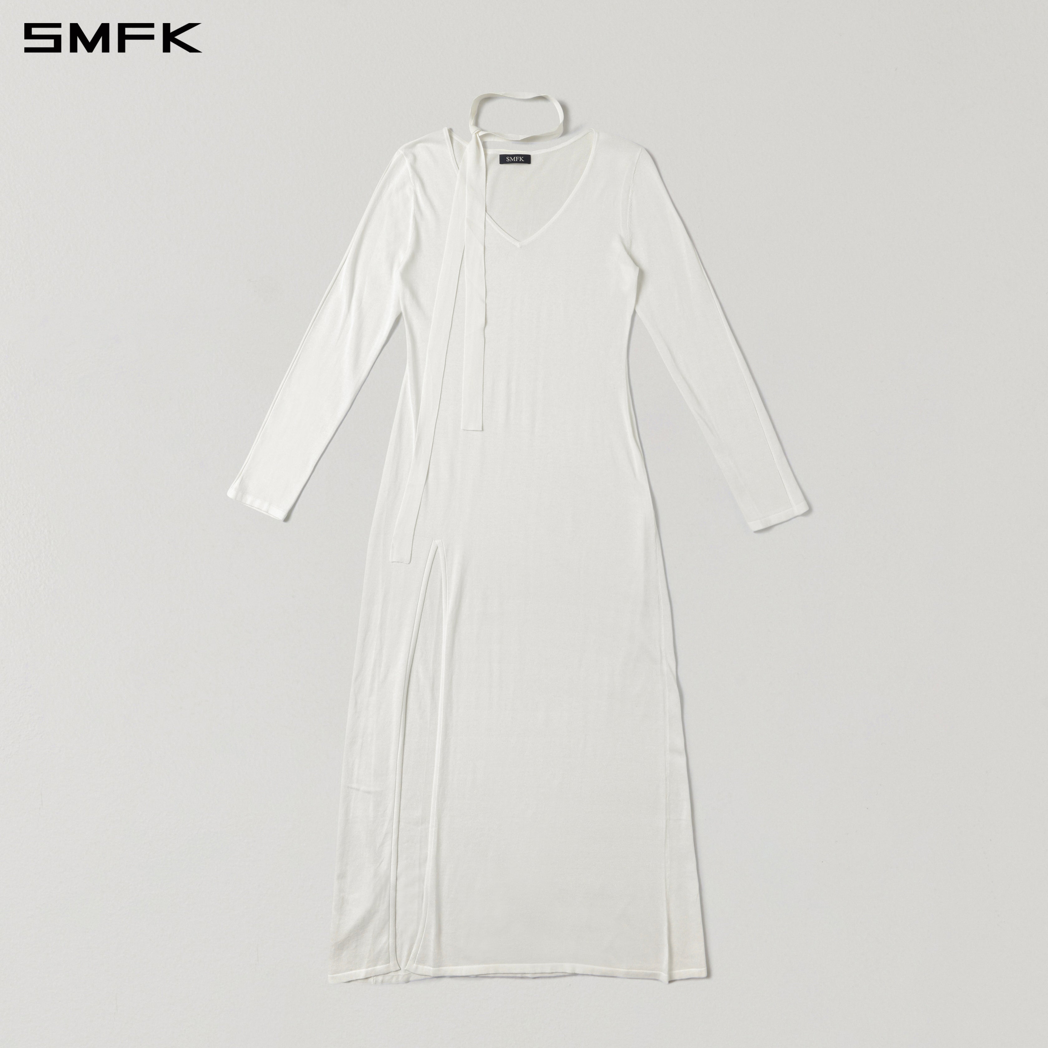 MYTH AEOLUS ONE-PIECE KNIT EVENING DRESS/ACETATE+COTTON CLOUD