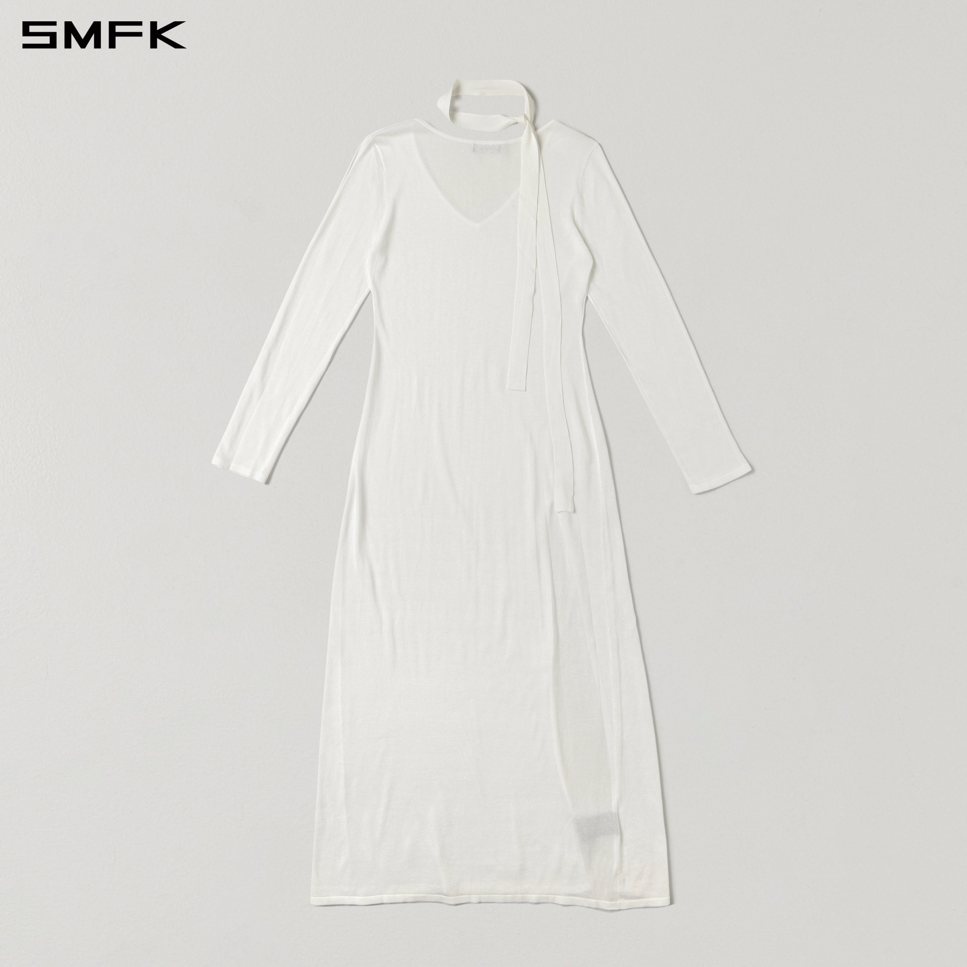 MYTH AEOLUS ONE-PIECE KNIT EVENING DRESS/ACETATE+COTTON CLOUD