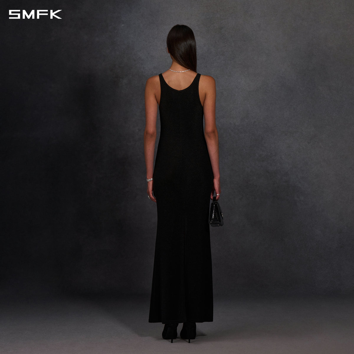 MYTH AEOLUS PHANTOM VEST EVENING DRESS/POLYAMIDE + POLYESTER FILM FIBER STARLIGHT BLACK