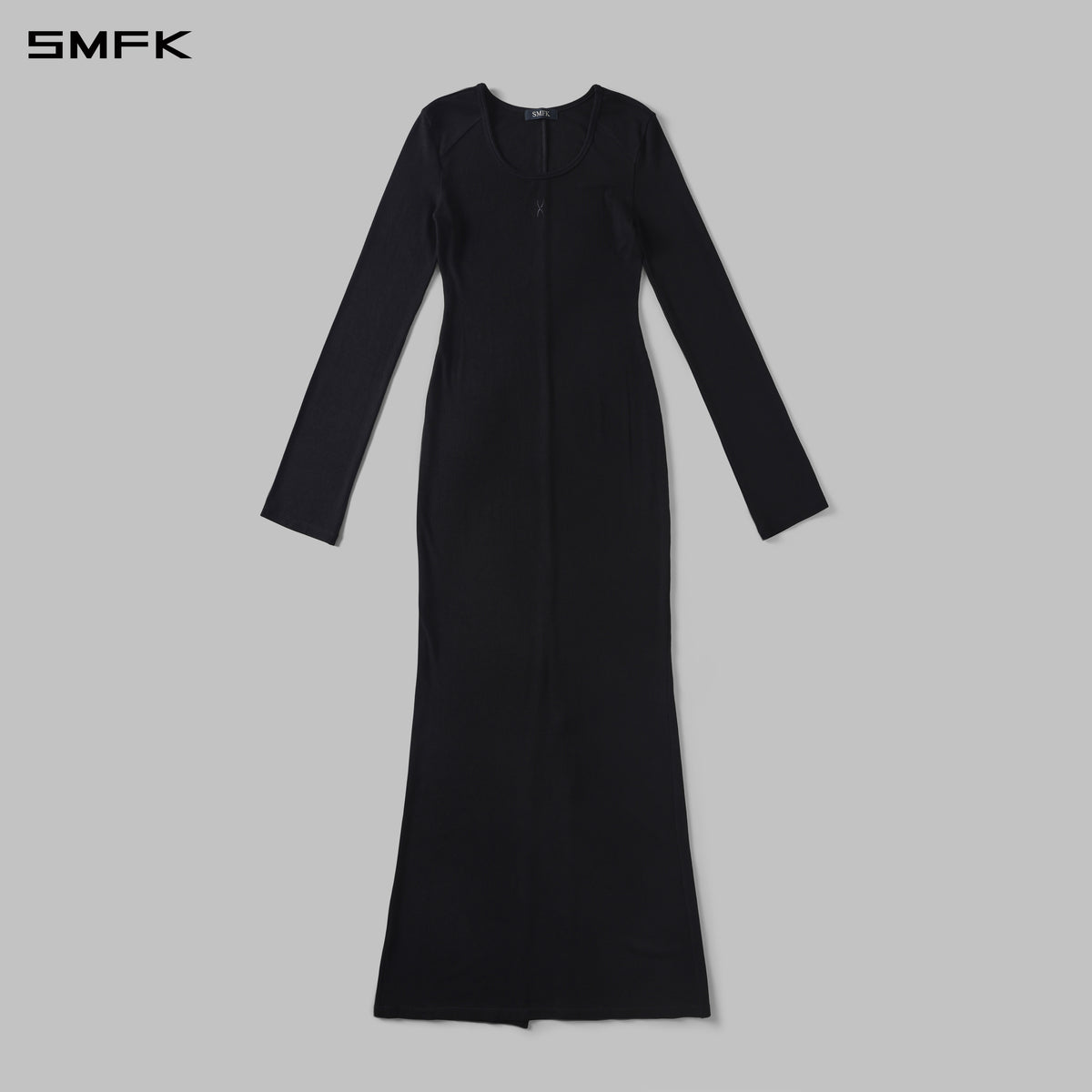 MYTH AEOLUS PHANTOM EVENING DRESS/ACETATE+VISCOSE+ACRYLIC+SPANDEX+WOOL MIDNIGHT BLACK