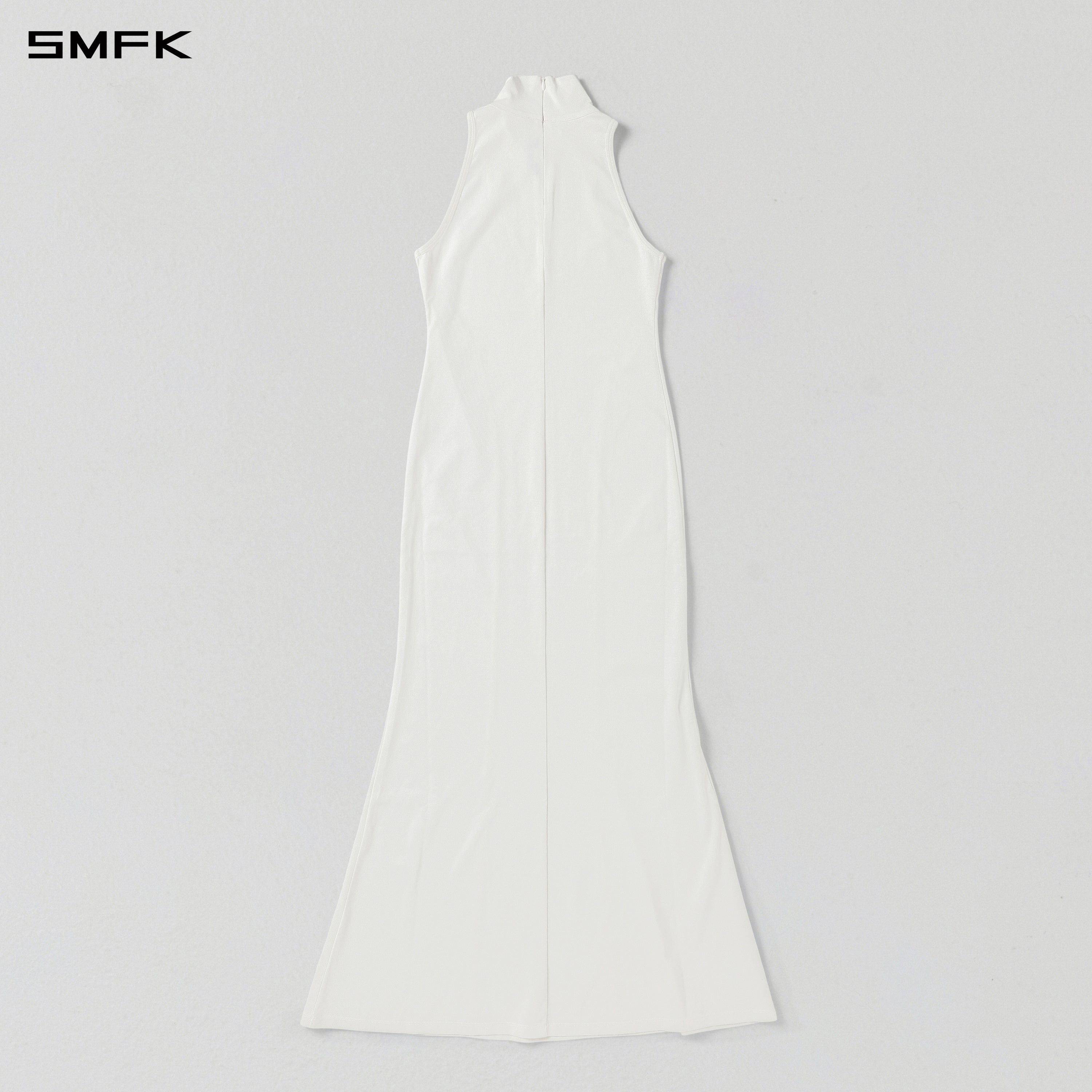 MYTH AEOLUS HIGH COLLAR EVENING VEST DRESS/COTTON + POLYESTER COMPOSITE ELASTIC FIBER + LYOCELL CLOUD WHITE