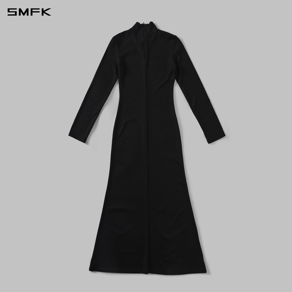 MYTH AEOLUS HIGH COLLAR EVENING DRESS/LENZING TENCEL+COTTON MIDNIGHT BLACK