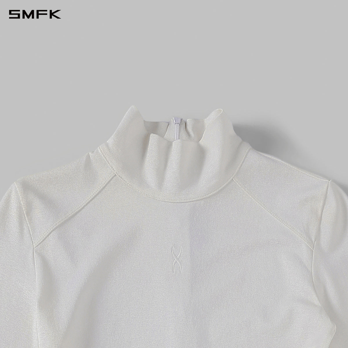 MYTH AEOLUS HIGH COLLAR EVENING DRESS/LENZING TENCEL+COTTON CLOUD WHITE
