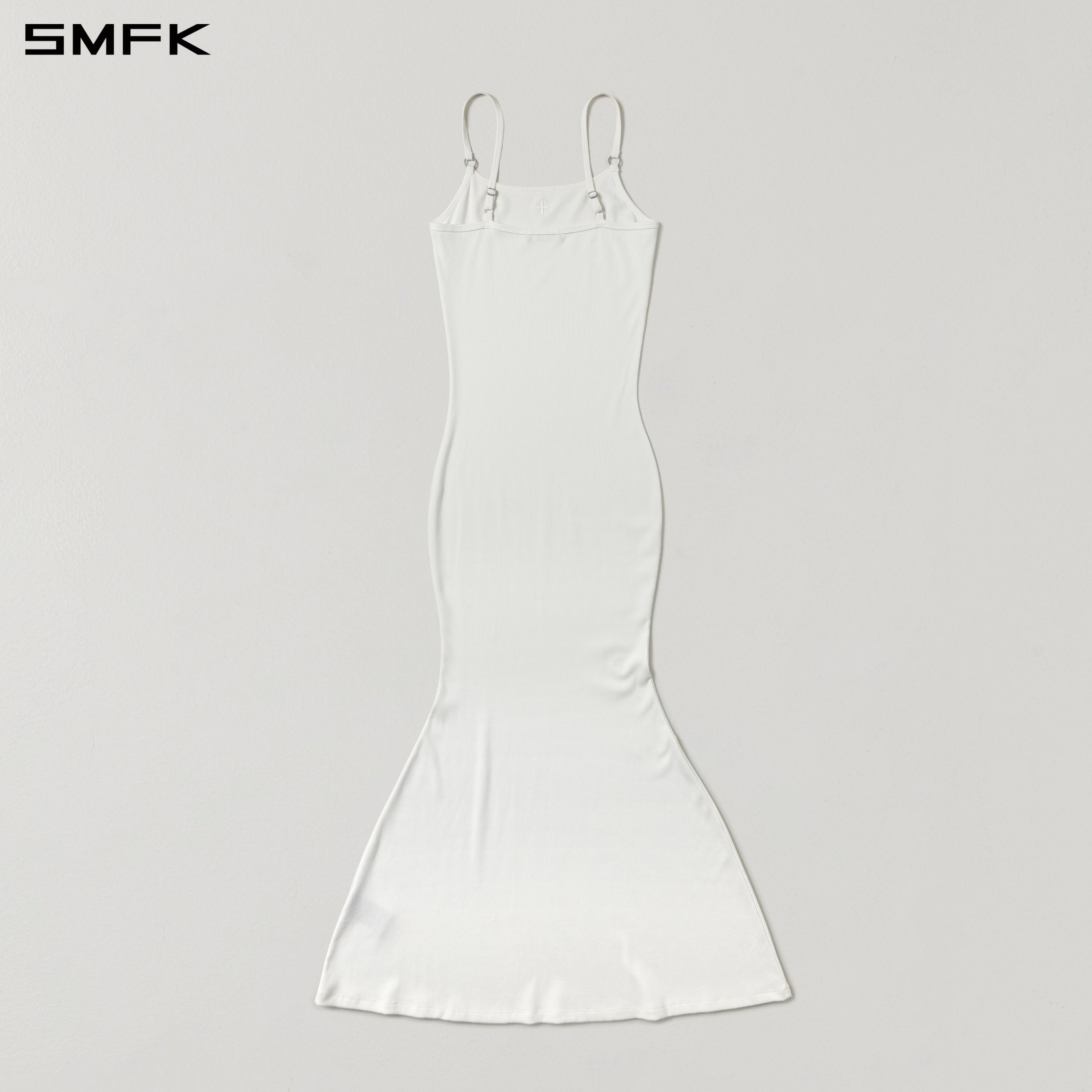 VINTAGE NOMADIC SILK CAMISOLE LONG DRESS/SILK+COTTON CLOUD WHITE