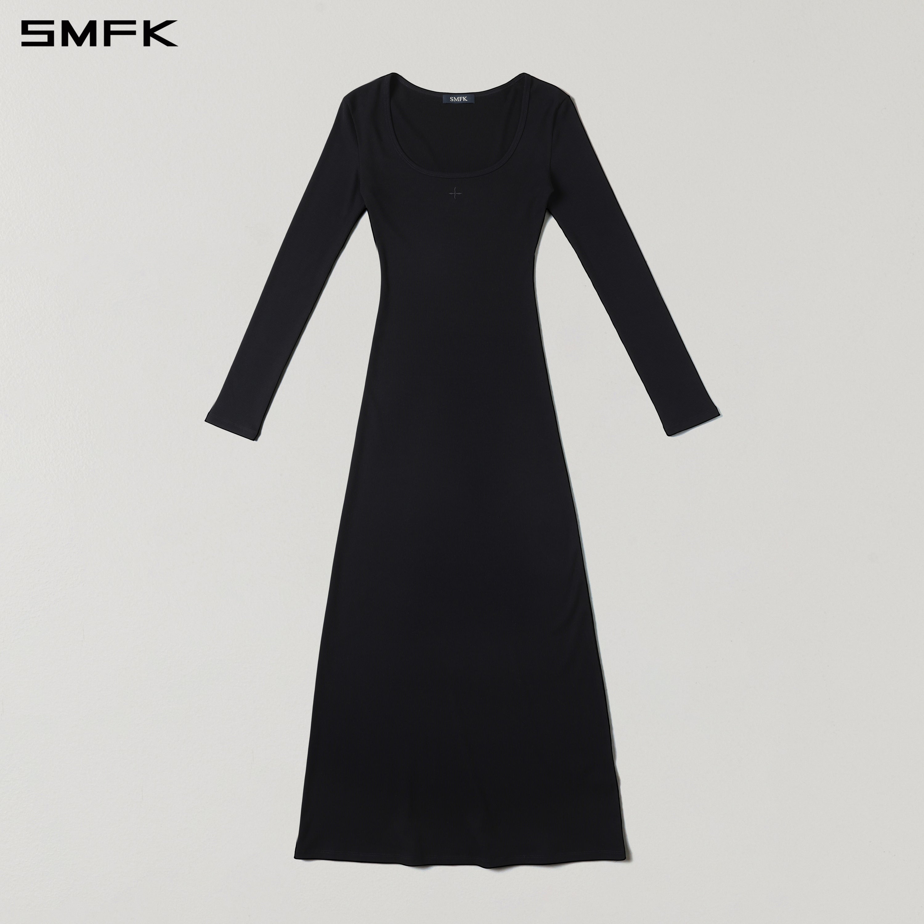 VINTAGE NOMADIC SILK LONG DRESS/SILK+COTTON WILD BLACK