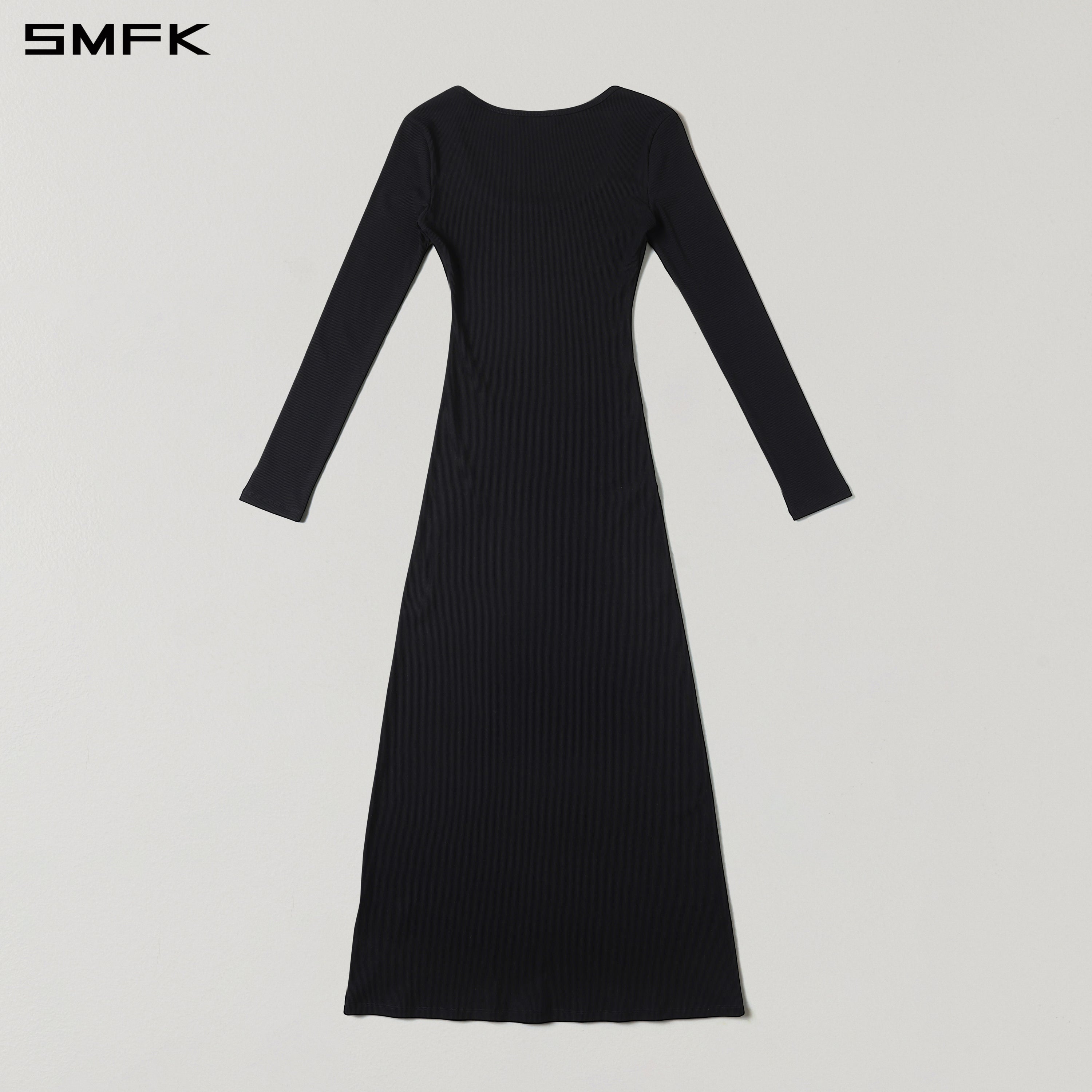 VINTAGE NOMADIC SILK LONG DRESS/SILK+COTTON WILD BLACK