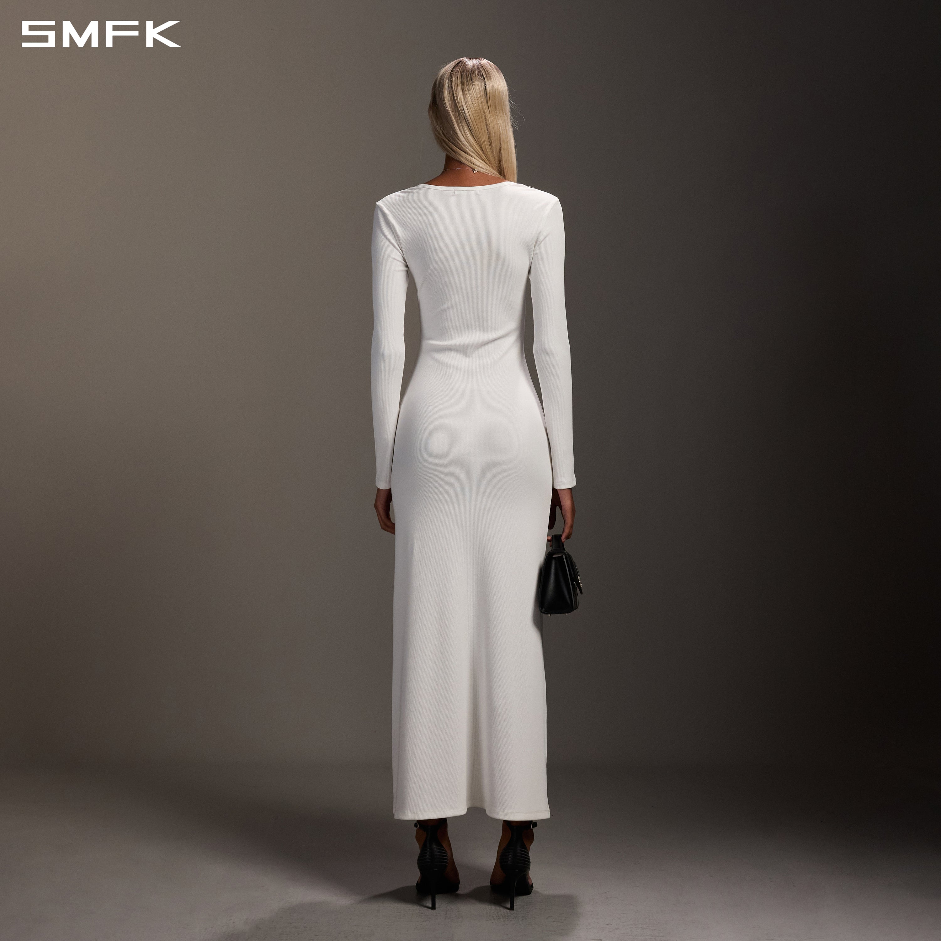 VINTAGE NOMADIC SILK LONG DRESS/SILK+COTTON CLOUD WHITE