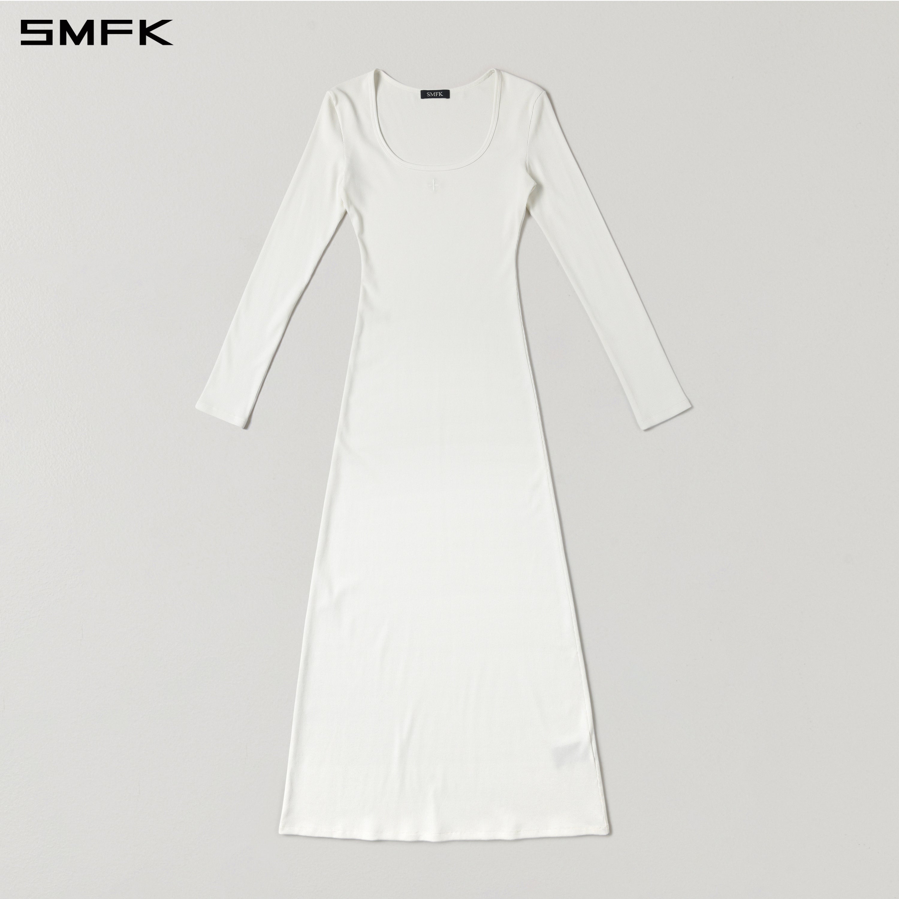 VINTAGE NOMADIC SILK LONG DRESS/SILK+COTTON CLOUD WHITE