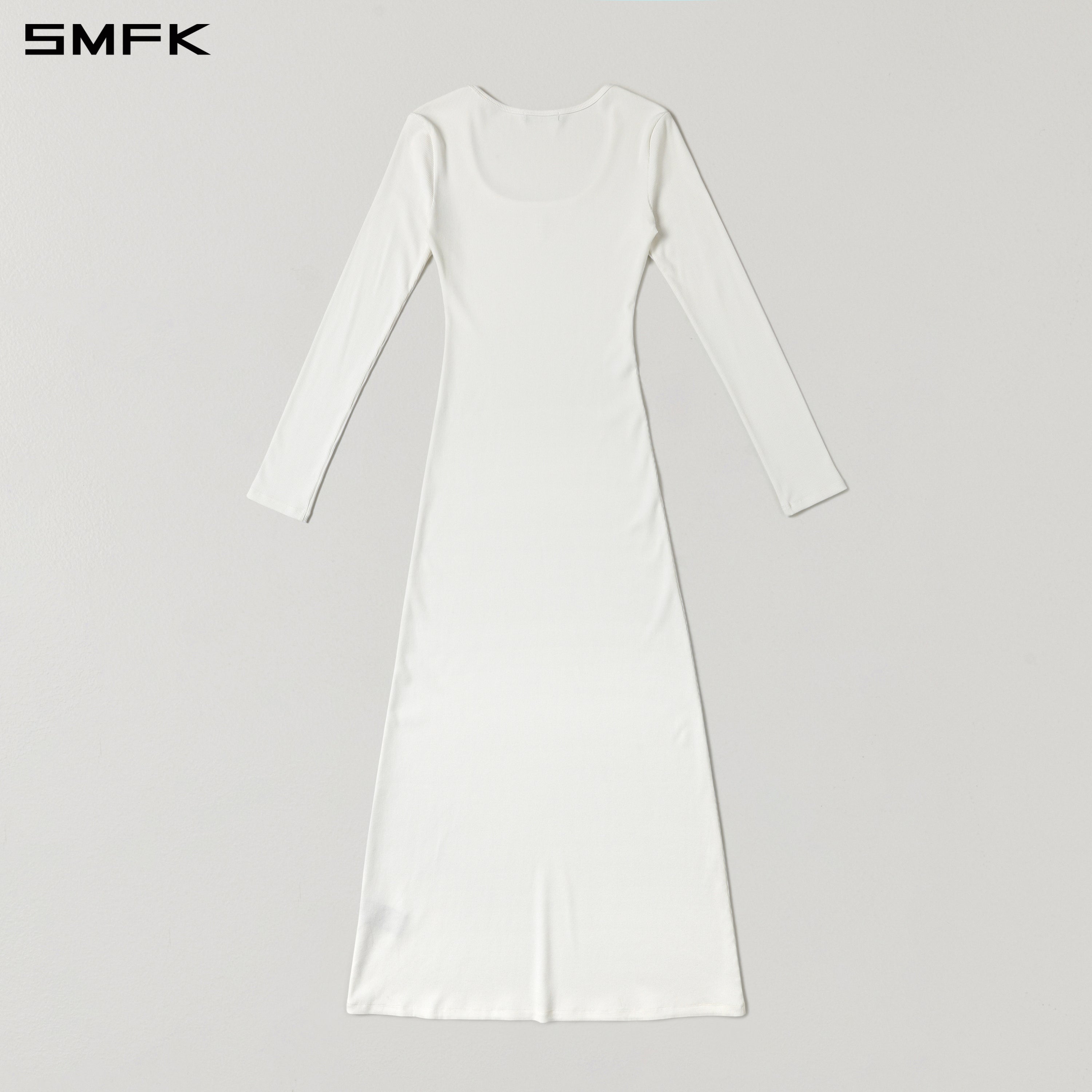 VINTAGE NOMADIC SILK LONG DRESS/SILK+COTTON CLOUD WHITE