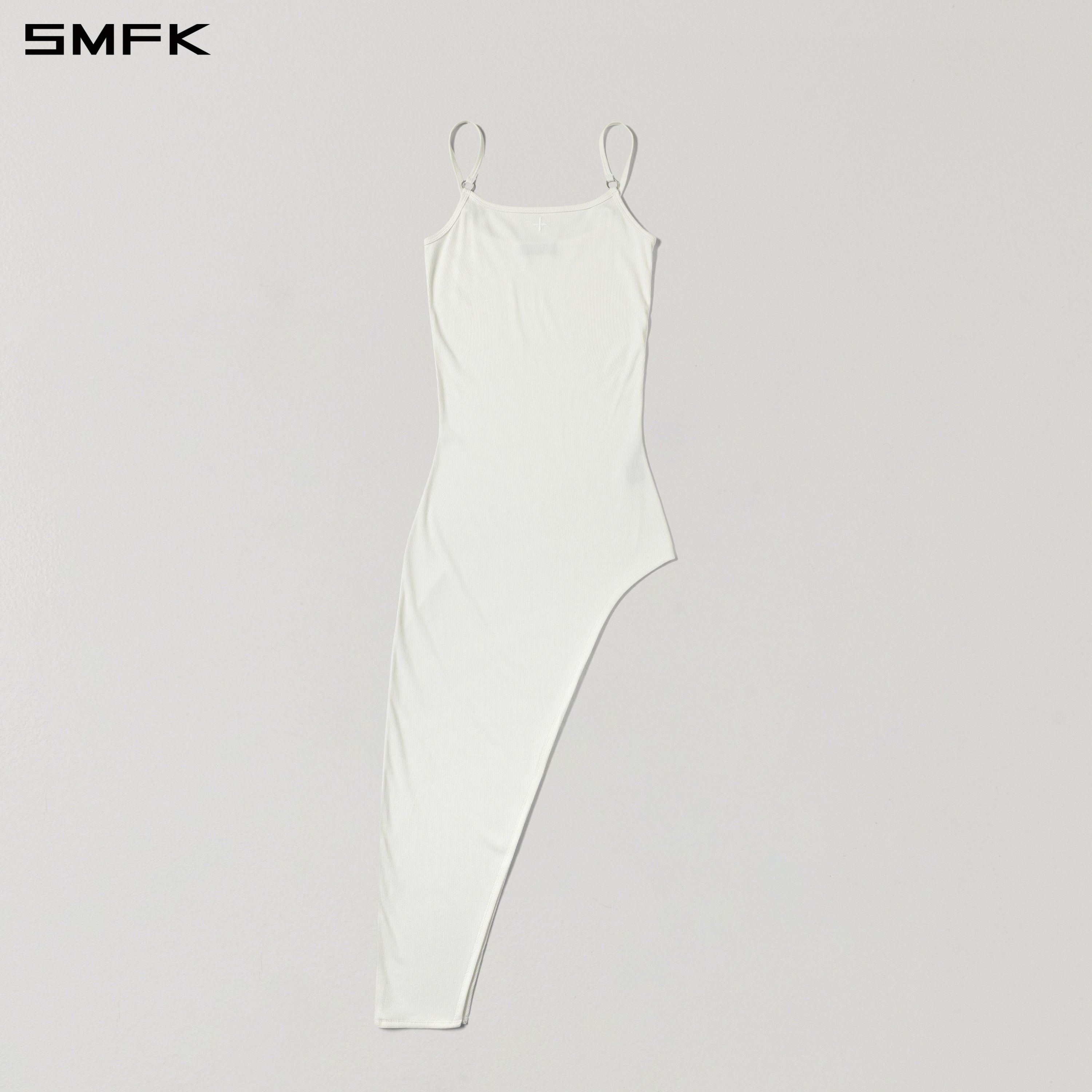 VINTAGE NOMADIC SILK ASYMMETRY CAMISOLE DRESS/SILK+COTTON CLOUD WHITE