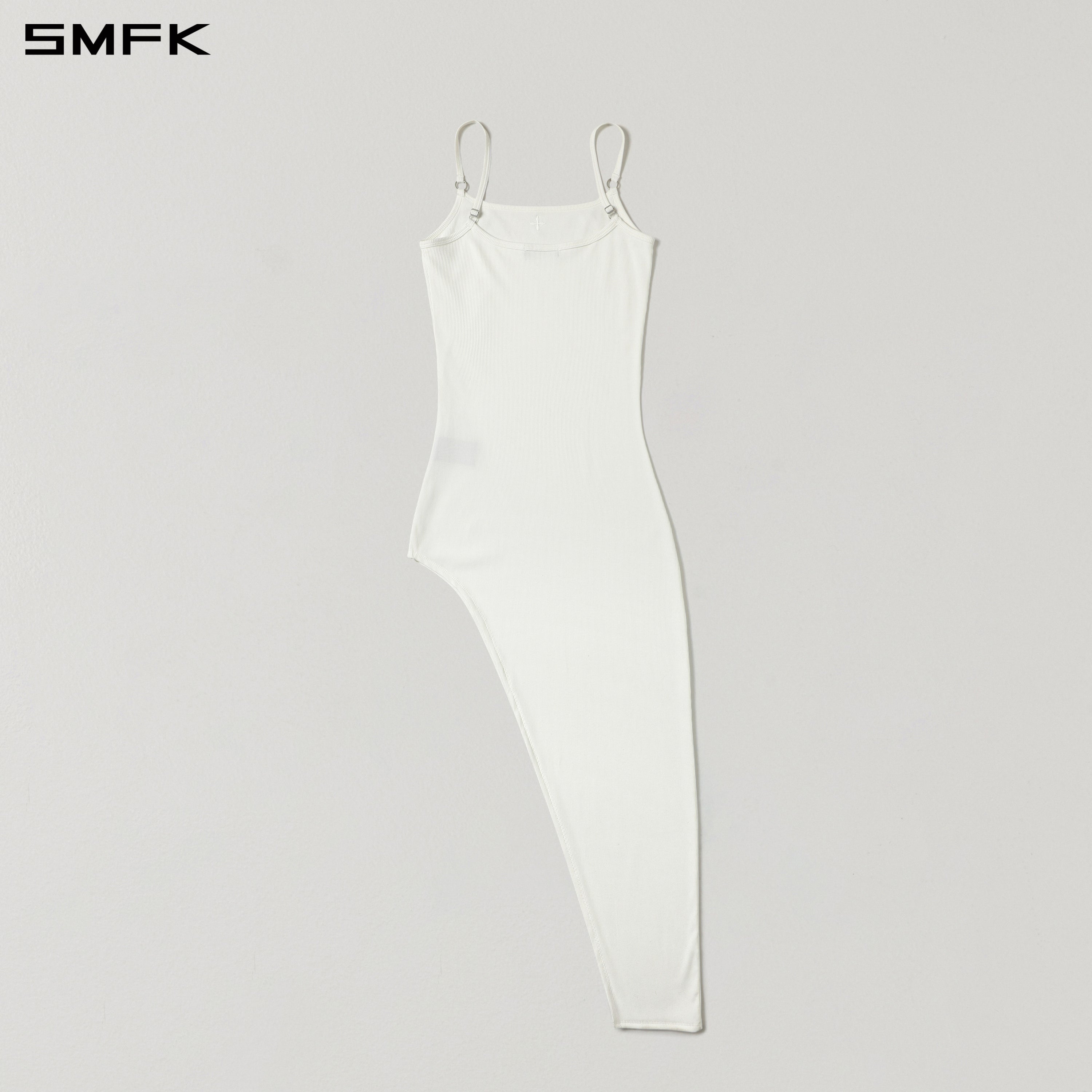 VINTAGE NOMADIC SILK ASYMMETRY CAMISOLE DRESS/SILK+COTTON CLOUD WHITE