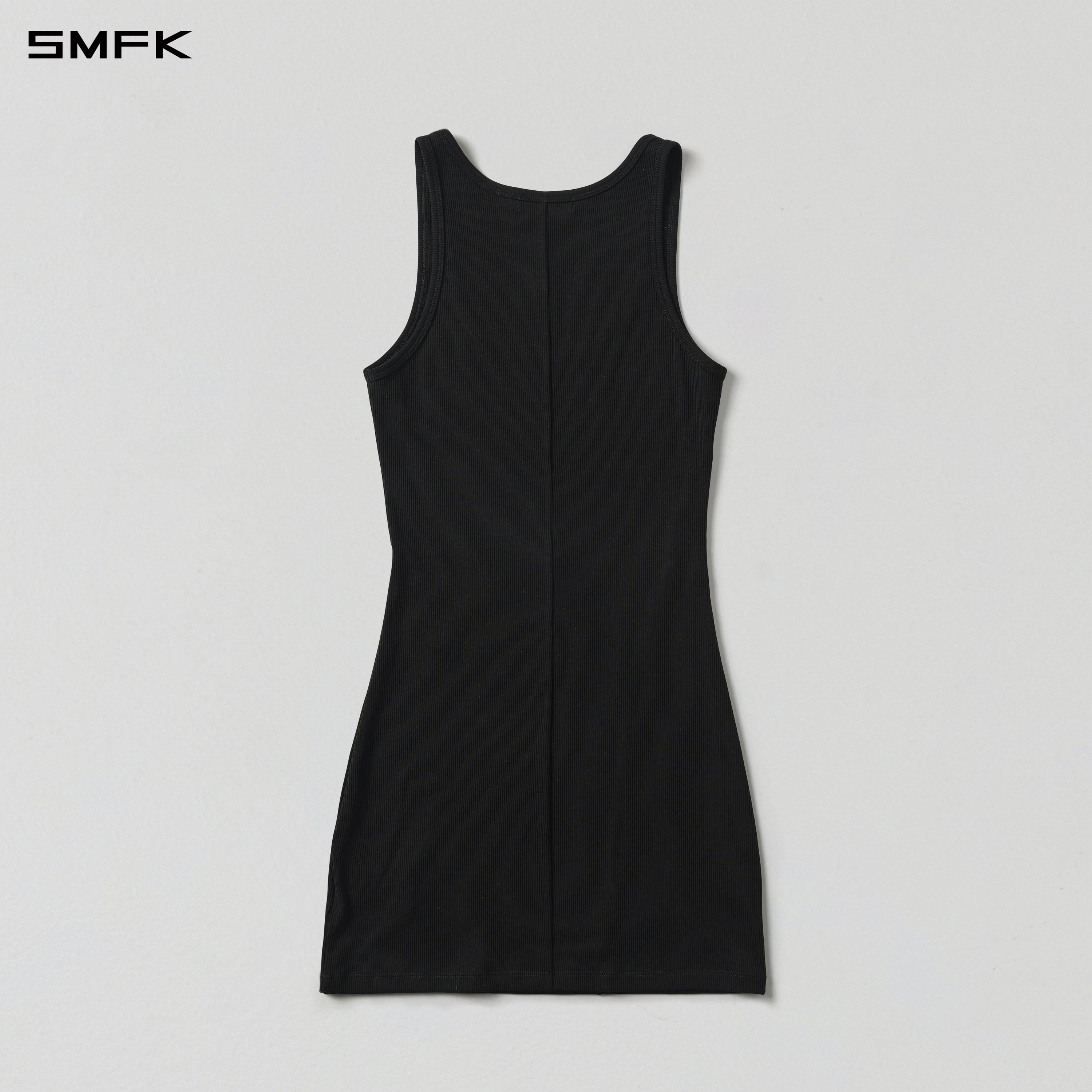 VINTAGE NOMADIC SILK TANK SHORT DRESS/SILK+COTTON WILD BLACK
