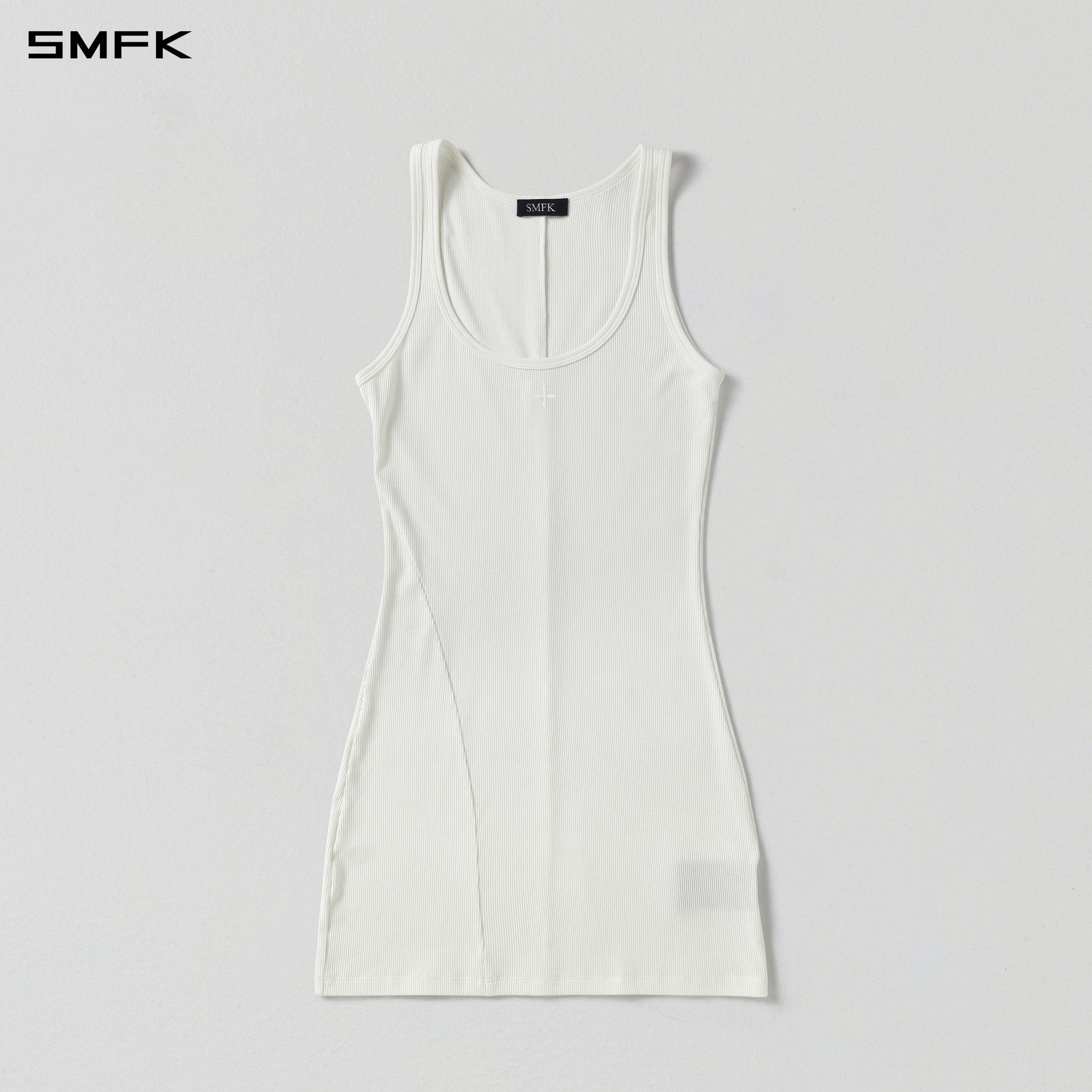 VINTAGE NOMADIC SILK TANK SHORT DRESS/SILK+COTTON CLOUD WHITE