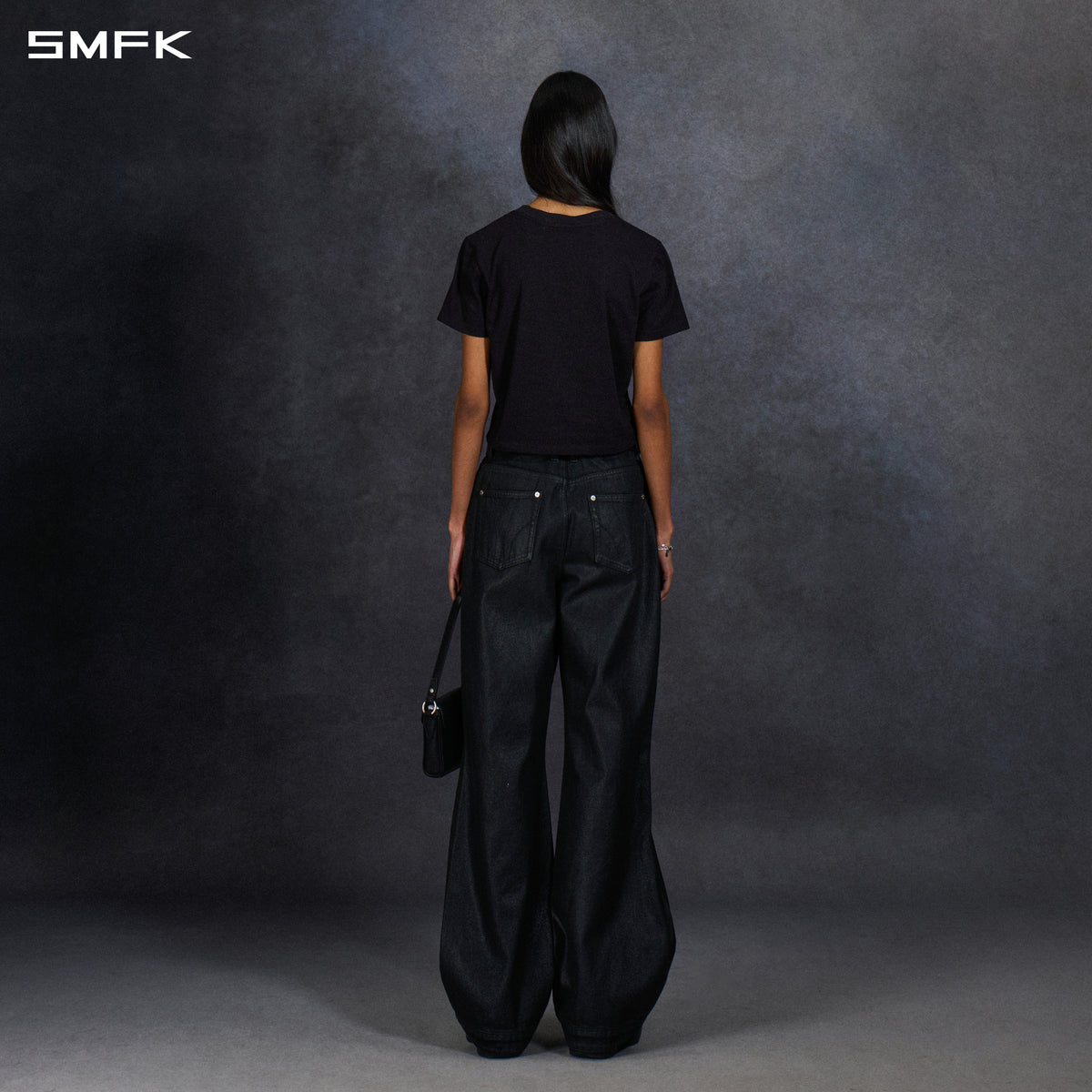 PERMANENT SLIM LETTER T-SHIRT/COMBED COTTON/W WILD BLACK