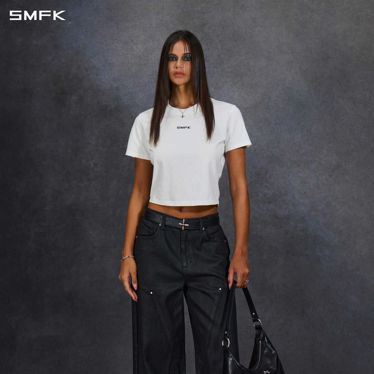PERMANENT SLIM LETTER T-SHIRT/COMBED COTTON/W CLOUD WHITE