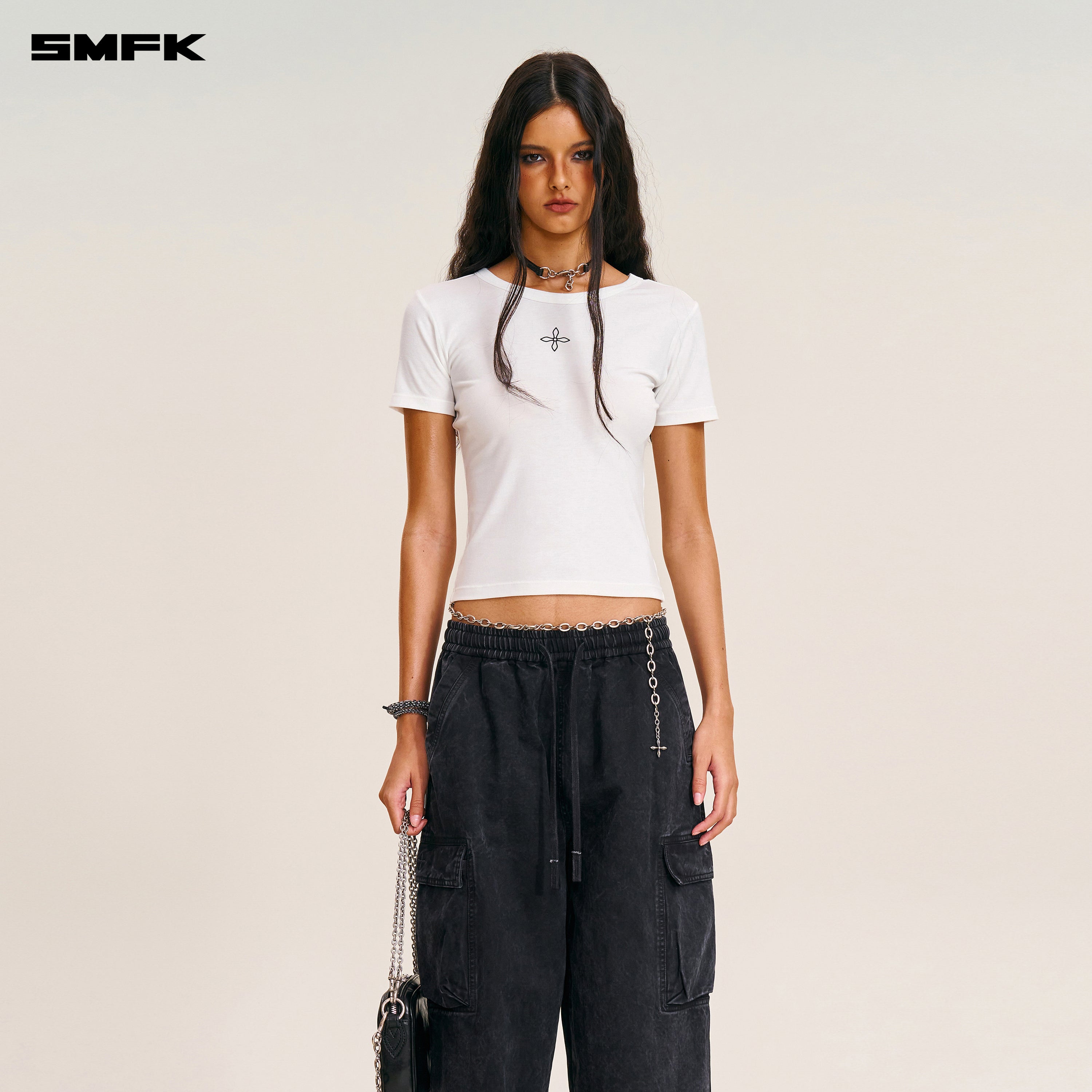 COMPASS STAMP ACETATE BODY SPORTS TEE SNOW MOUNTAIN WHITE