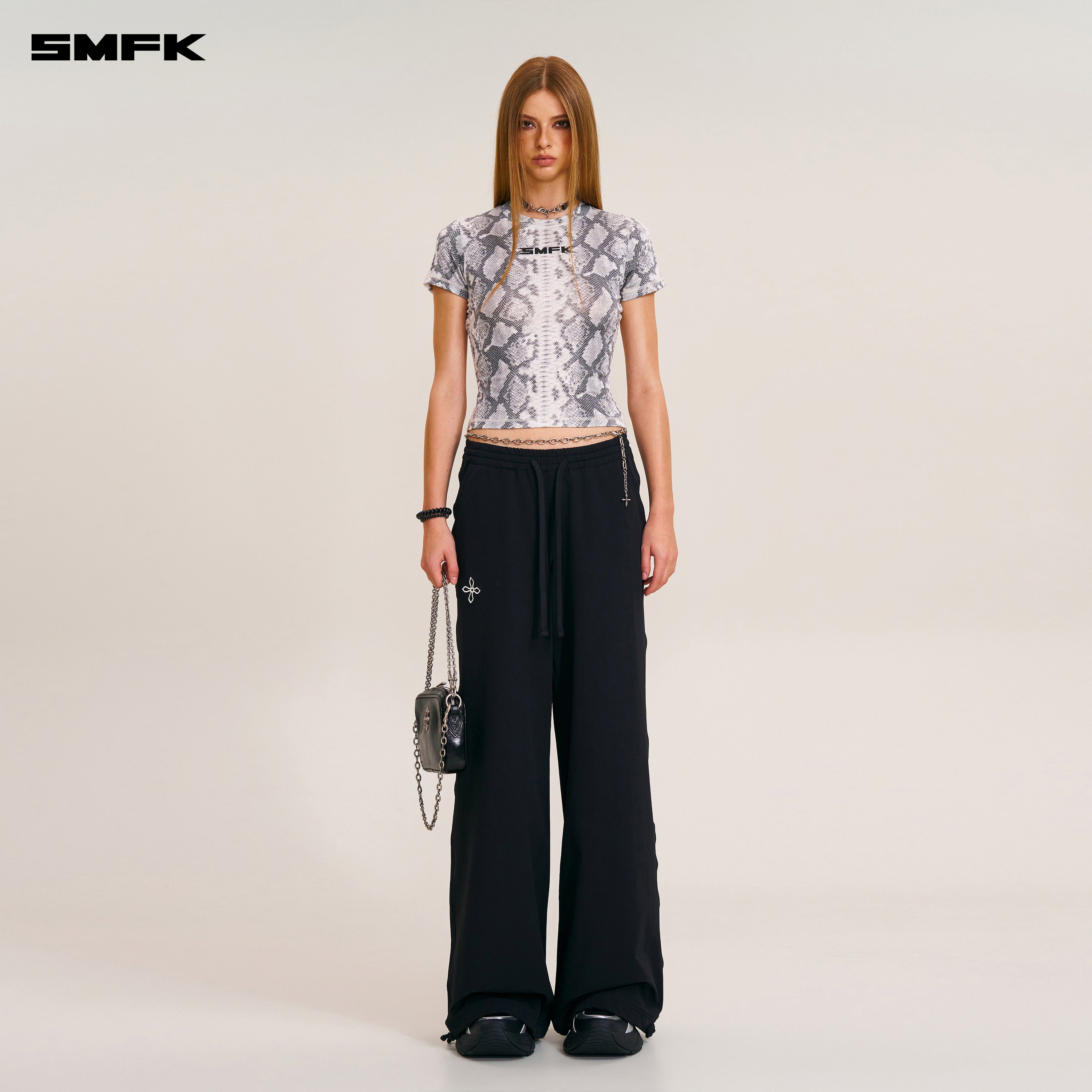 FUTURE X Future 리플 스포츠 슬림 티셔츠 화이트 스네이크 패턴