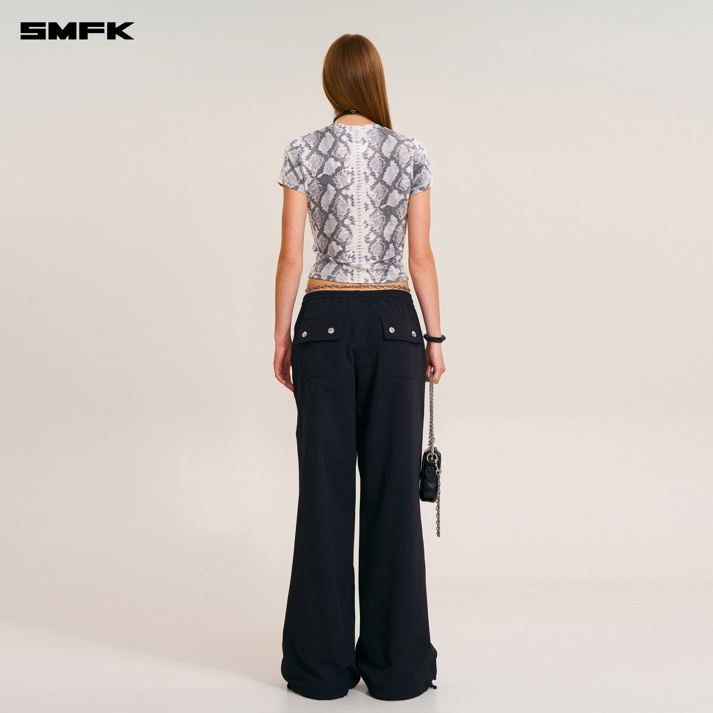 FUTURE X Future 리플 스포츠 슬림 티셔츠 화이트 스네이크 패턴