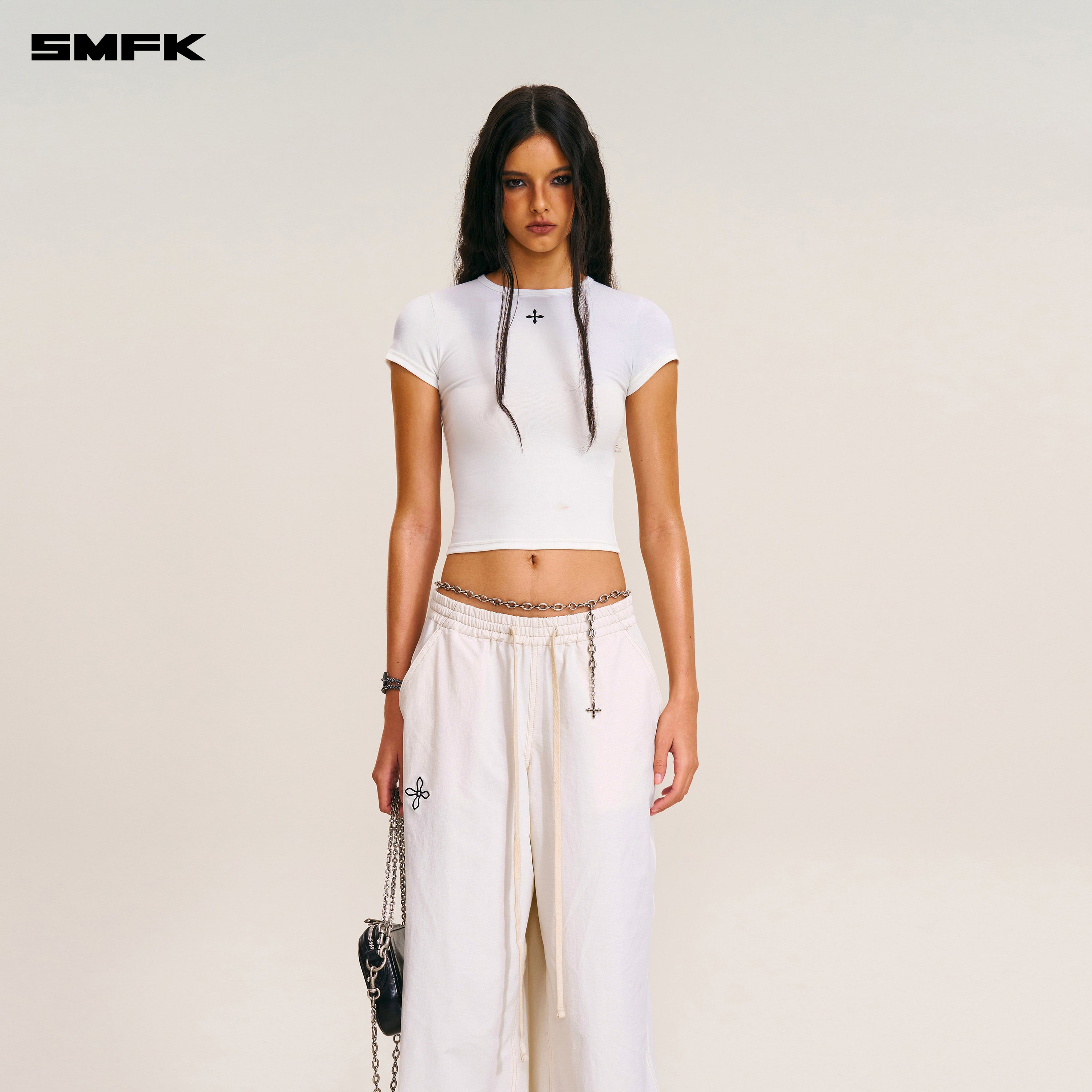 십자가 조각상 타워 아웃도어 스포츠 팬츠 앤틱 화이트