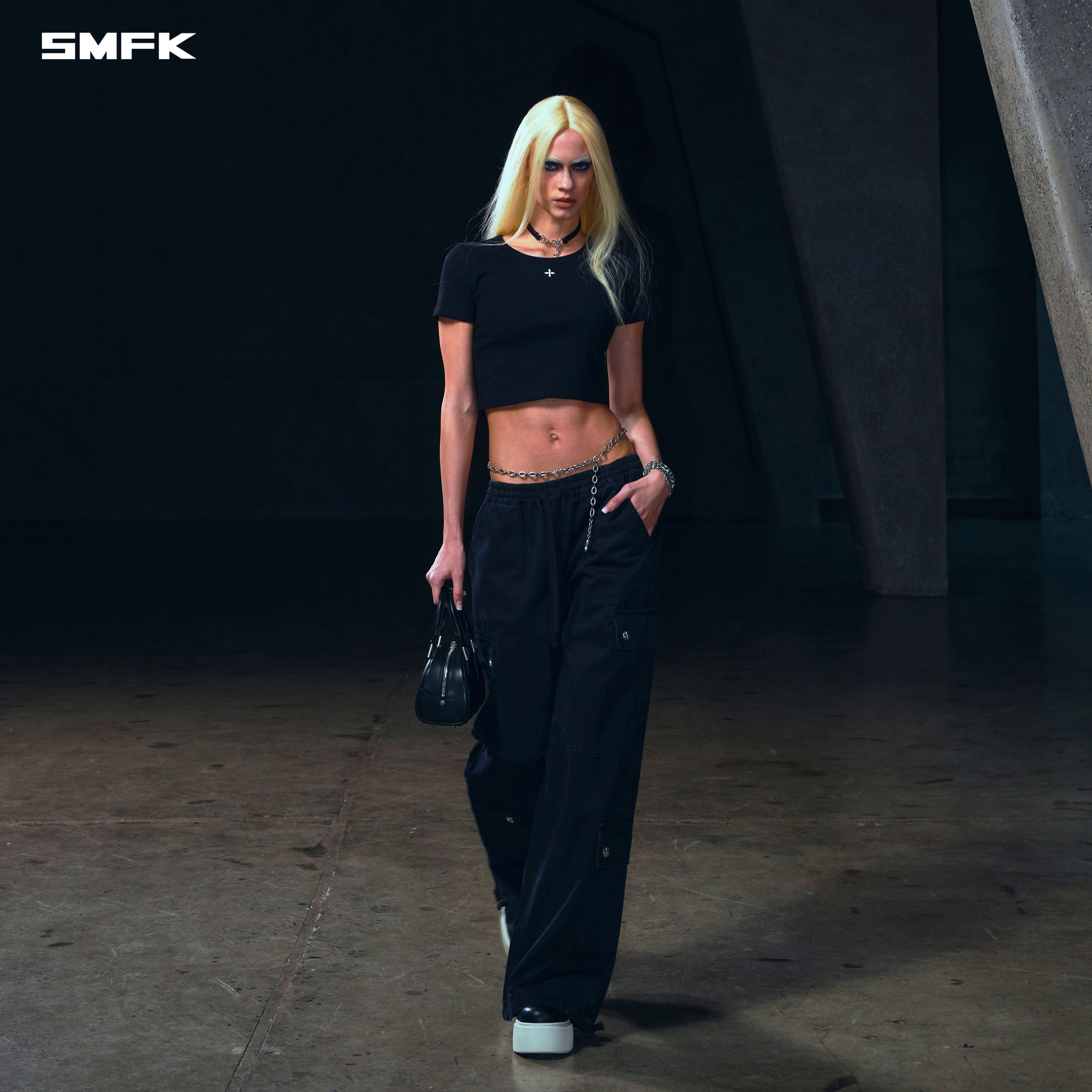 COMPASS MODE RISE-UP STR SPORTS PANTS/COTTON WILD BLACK