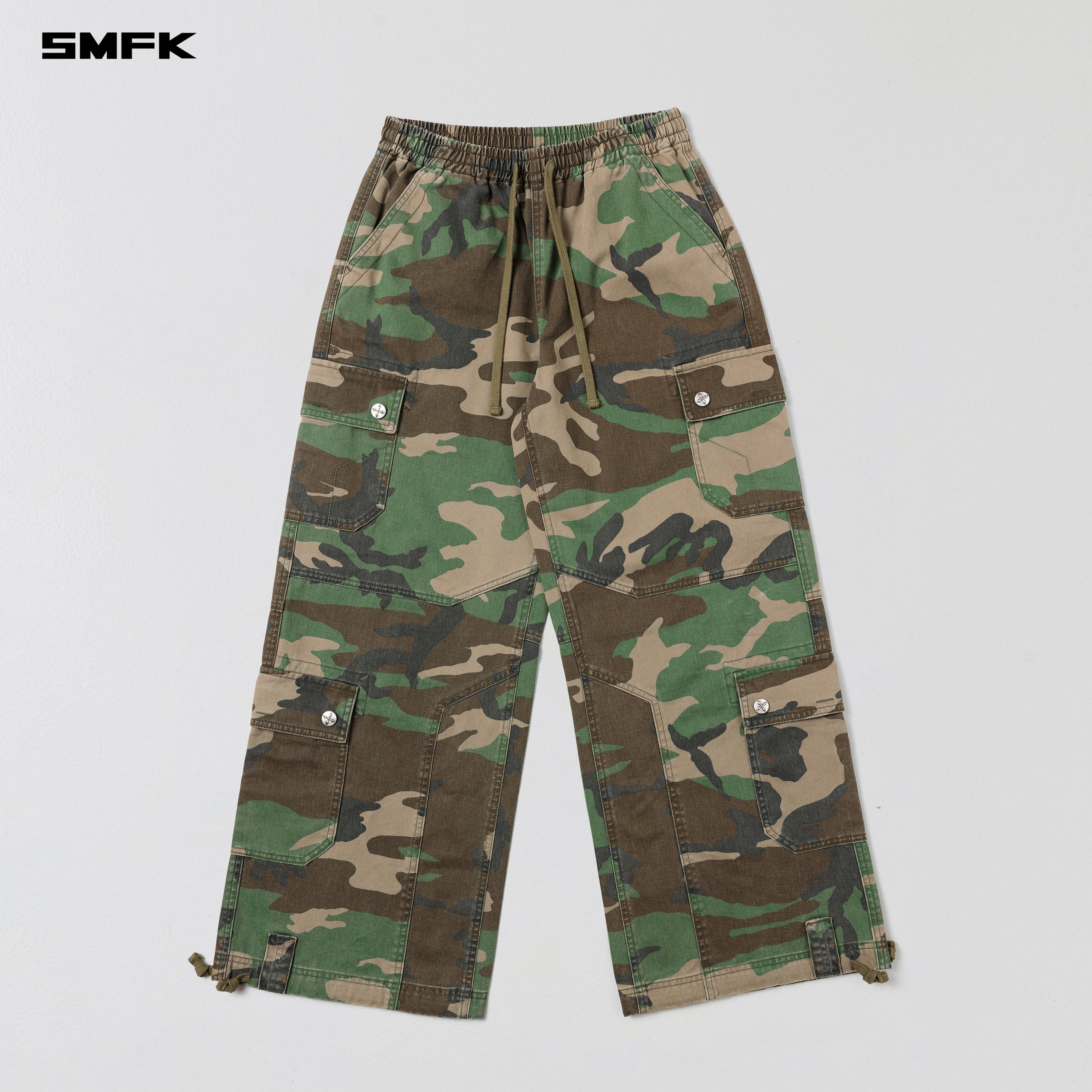 COMPASS MODE RISE-UP STR SPORTS PANTS/COTTON ARMY GREEN CAMOUFLAGE