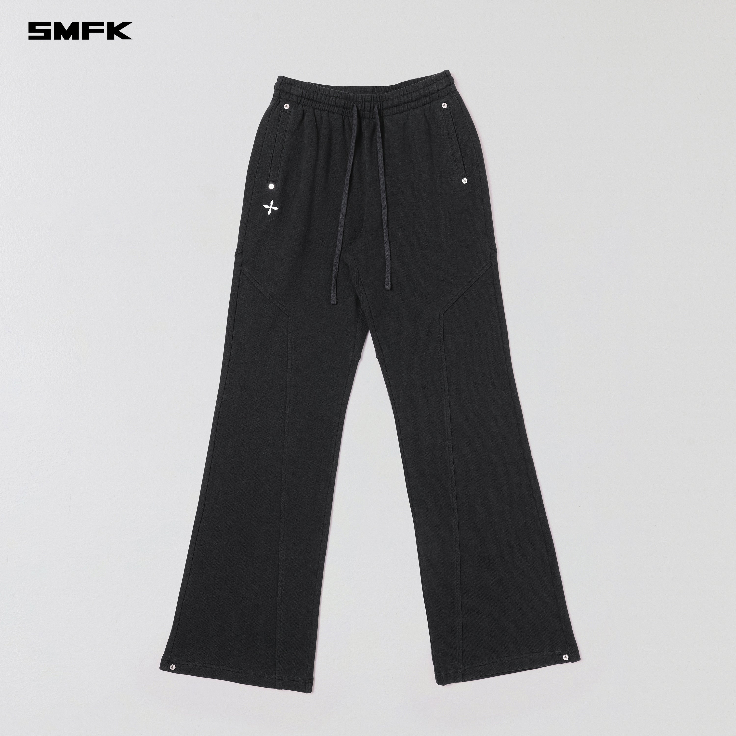 PERMANENT SLIM STRT PANTS/COTTON WOOL WILD BLACK