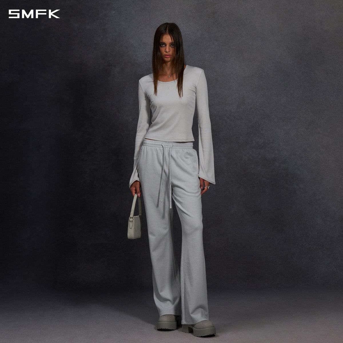 PERMANENT SLIM STRT SPORTS PANTS/COTTON/W GLACIER GREY
