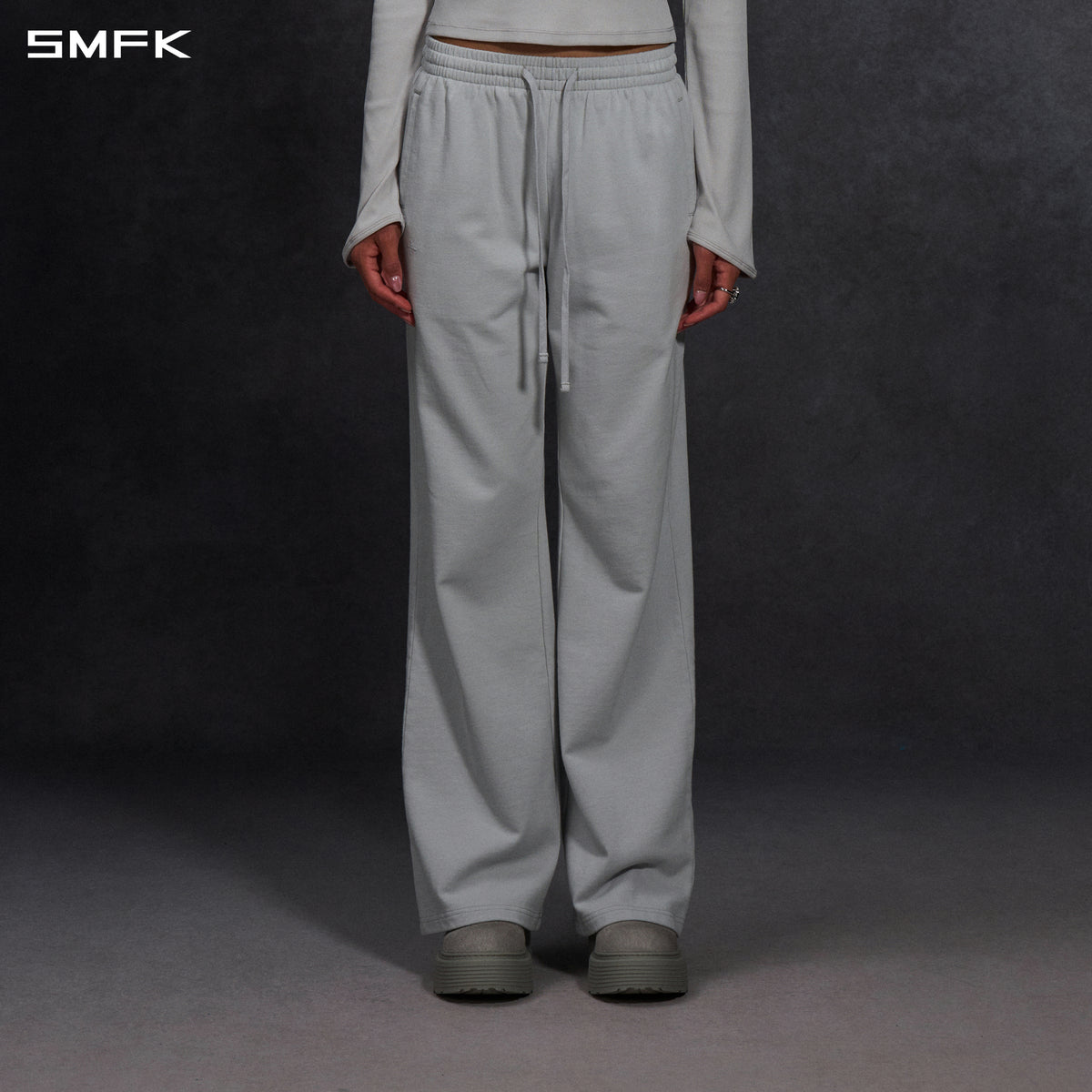 PERMANENT SLIM STRT SPORTS PANTS/COTTON/W GLACIER GREY