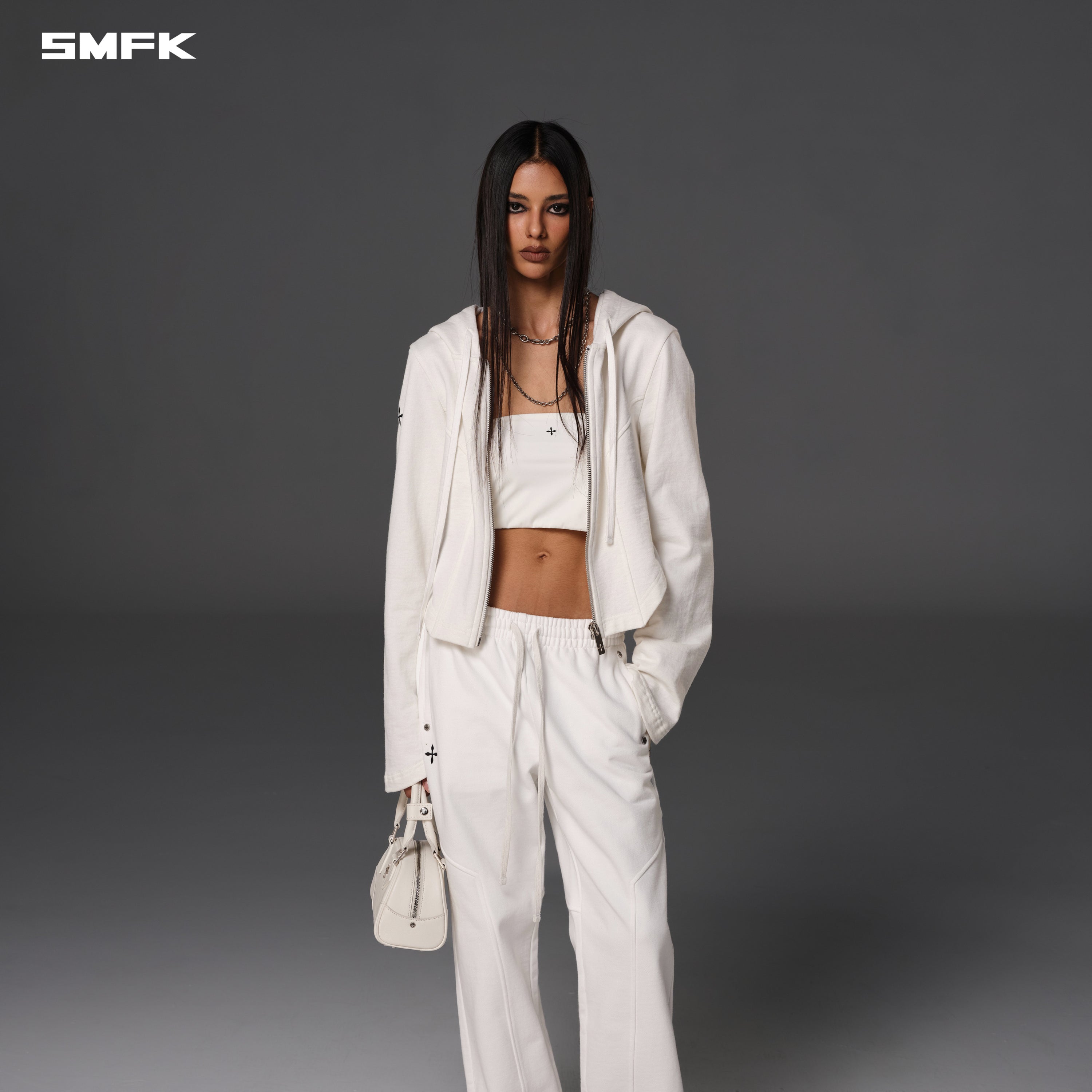 PERMANENT SLIM STRT PANTS/COTTON WOOL CLOUD WHITE